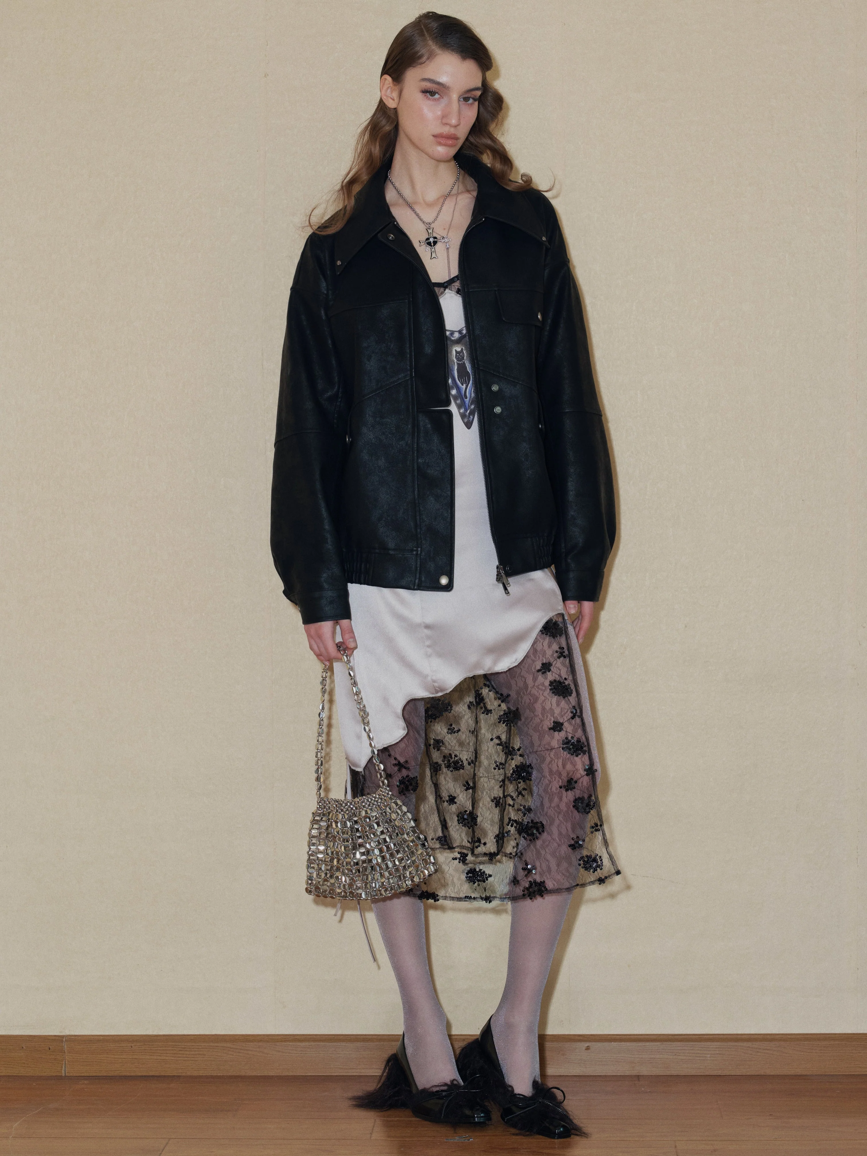 Black Classic Faux Leather Jacket - Image 19
