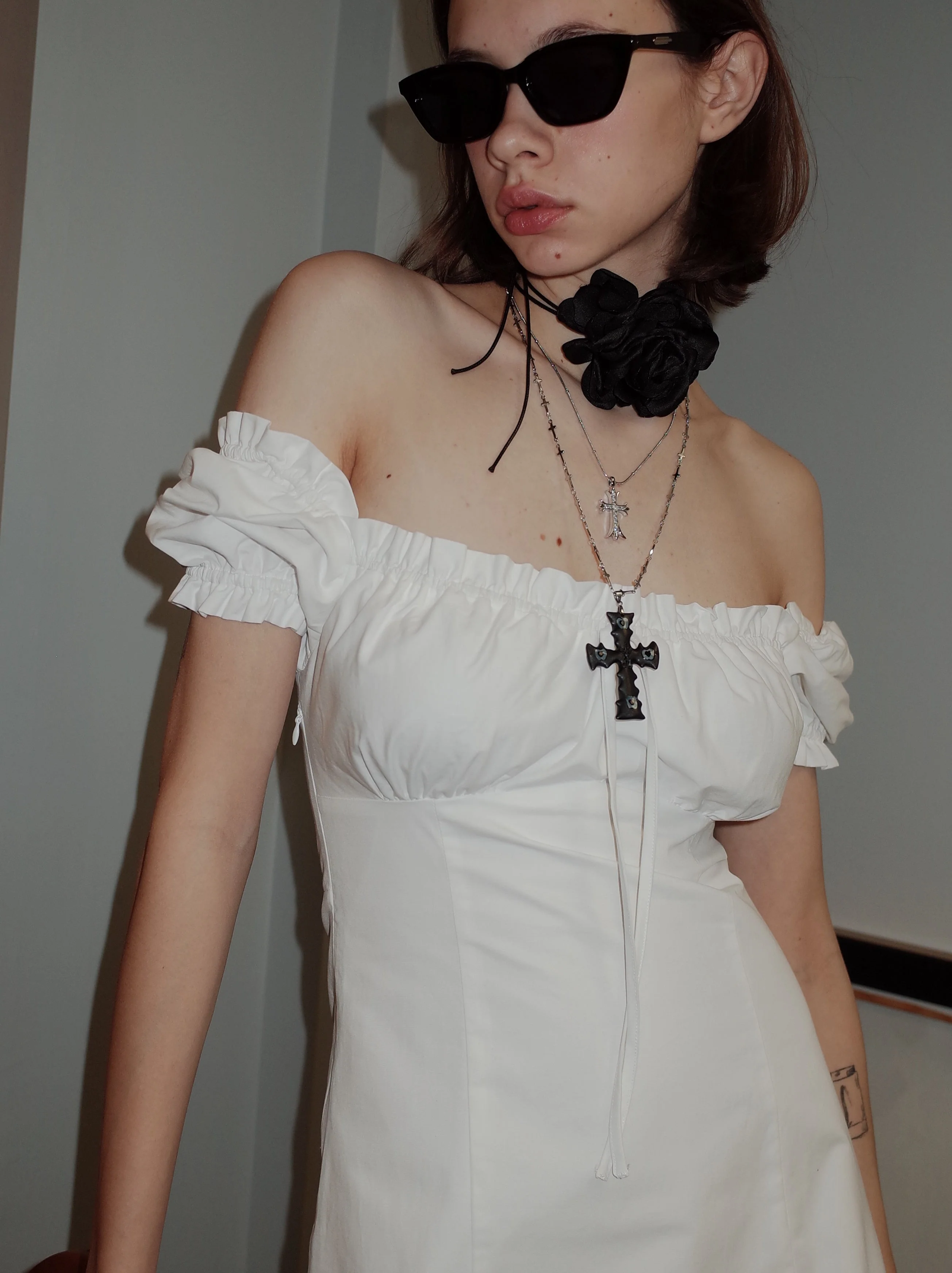 Black Cross Punk Necklace - Image 4