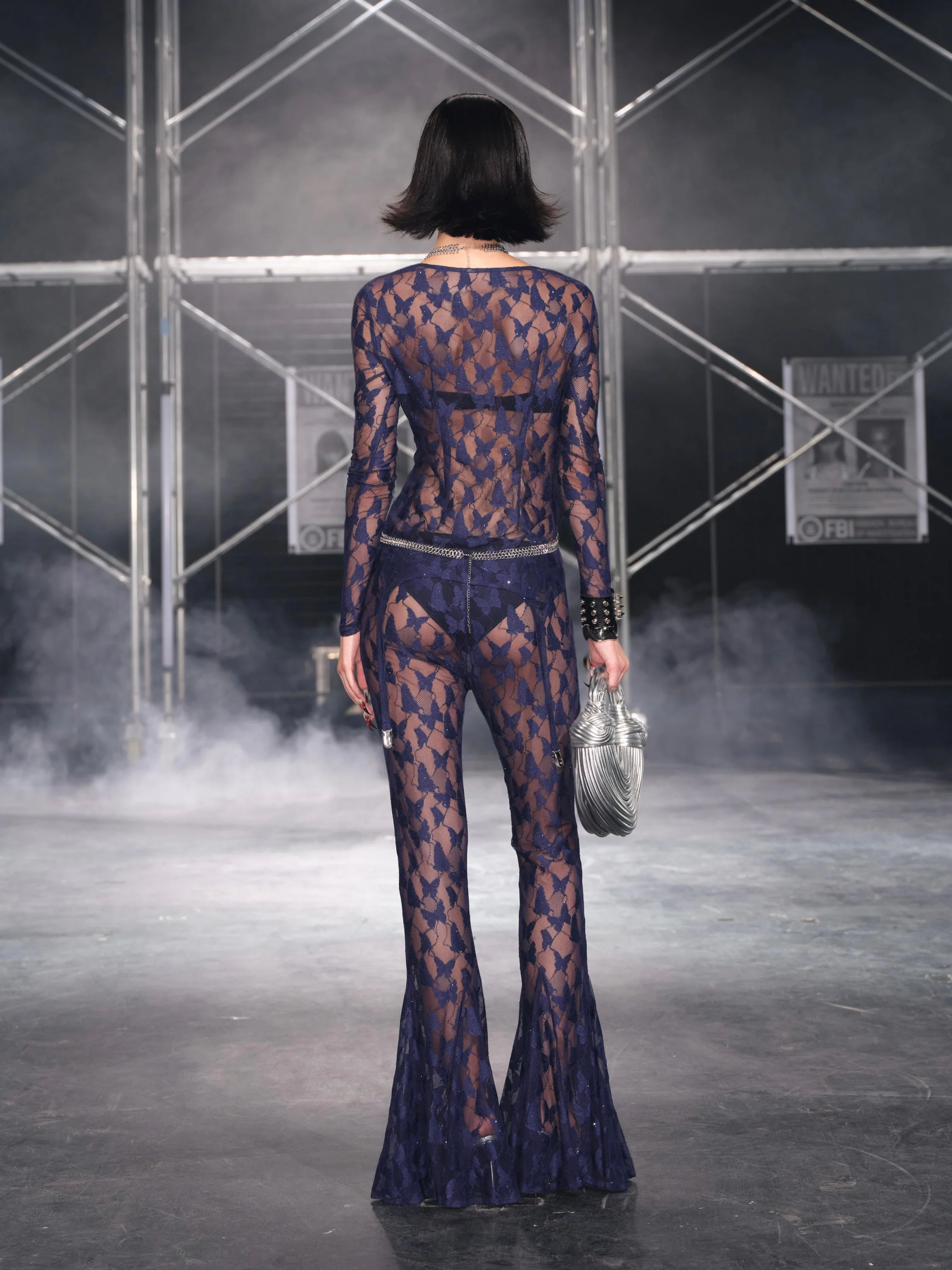 Butterfly Mesh Flare Pants - Image 8