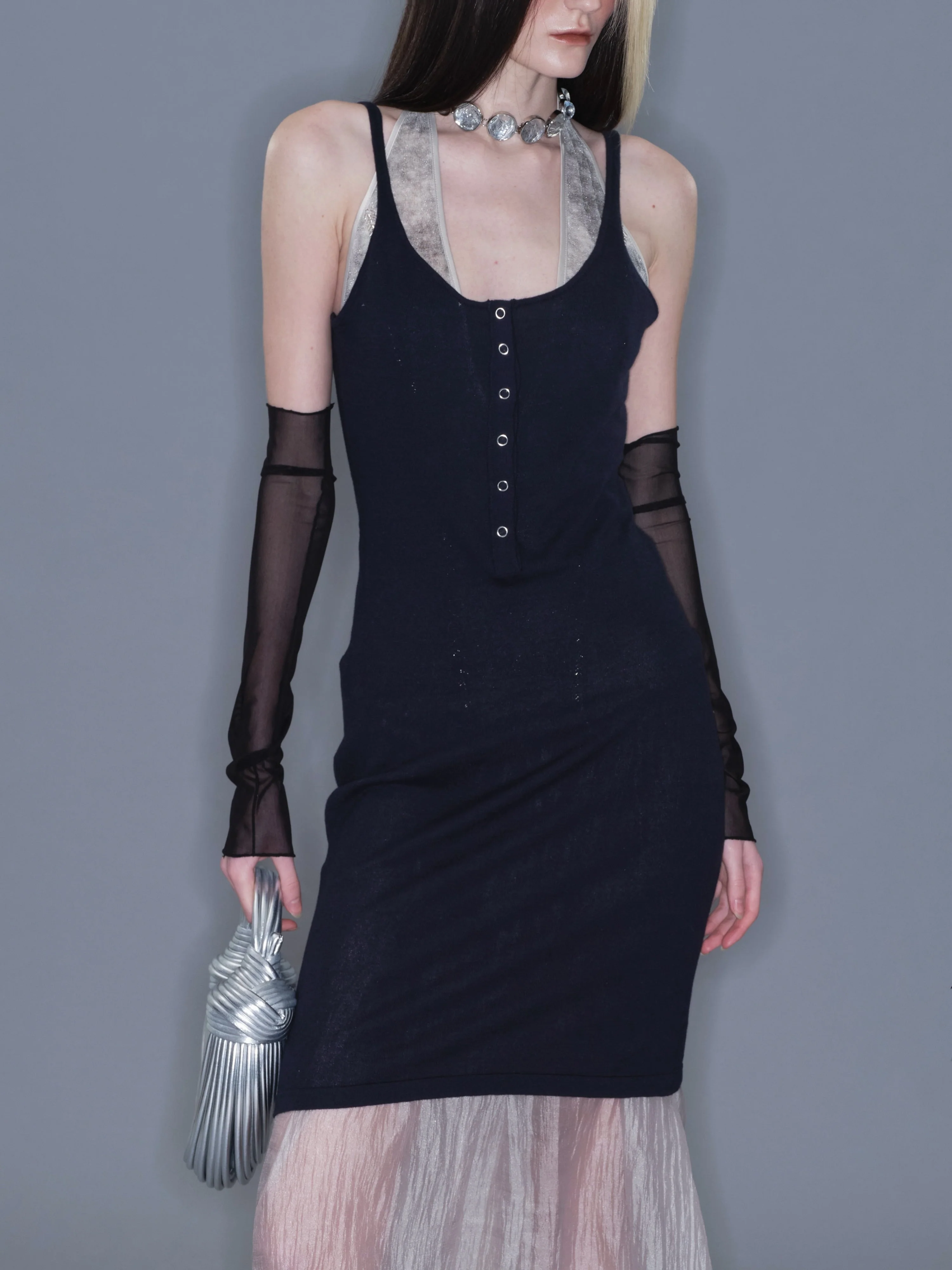Button Knit Tank Dress - Image 2