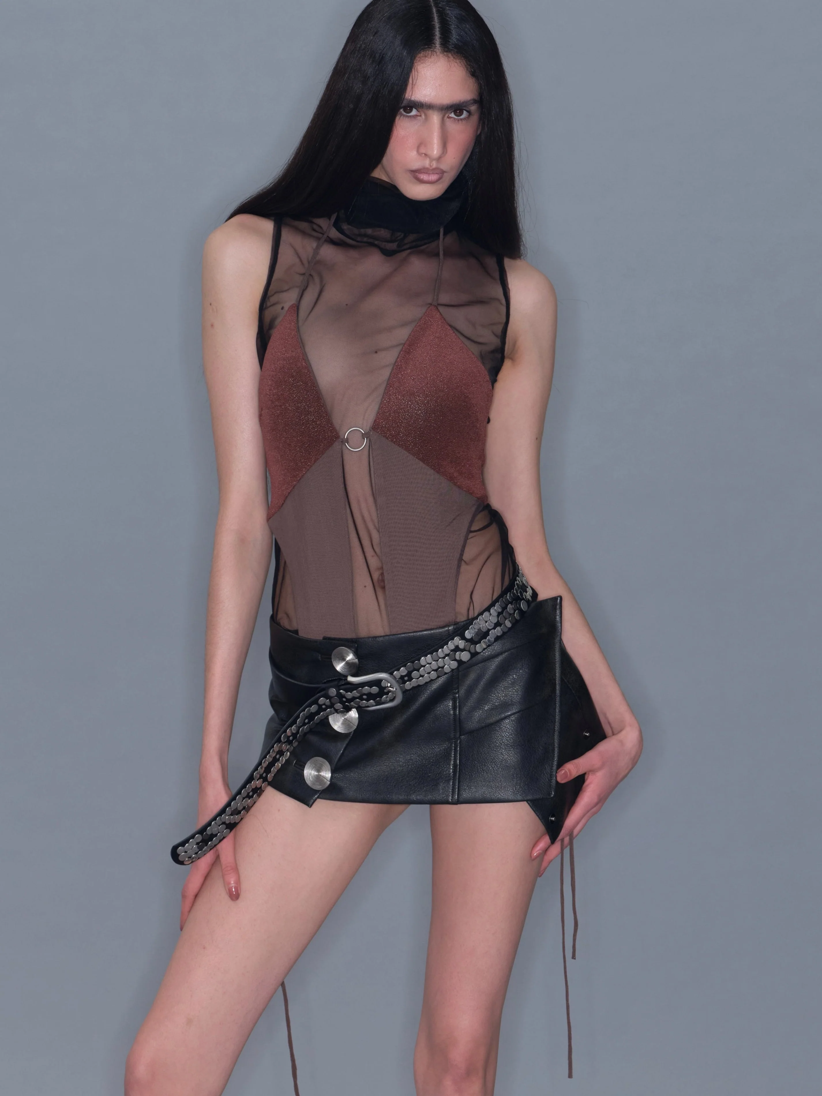 Colorblock Jumpsuit/ Coffee - Image 3