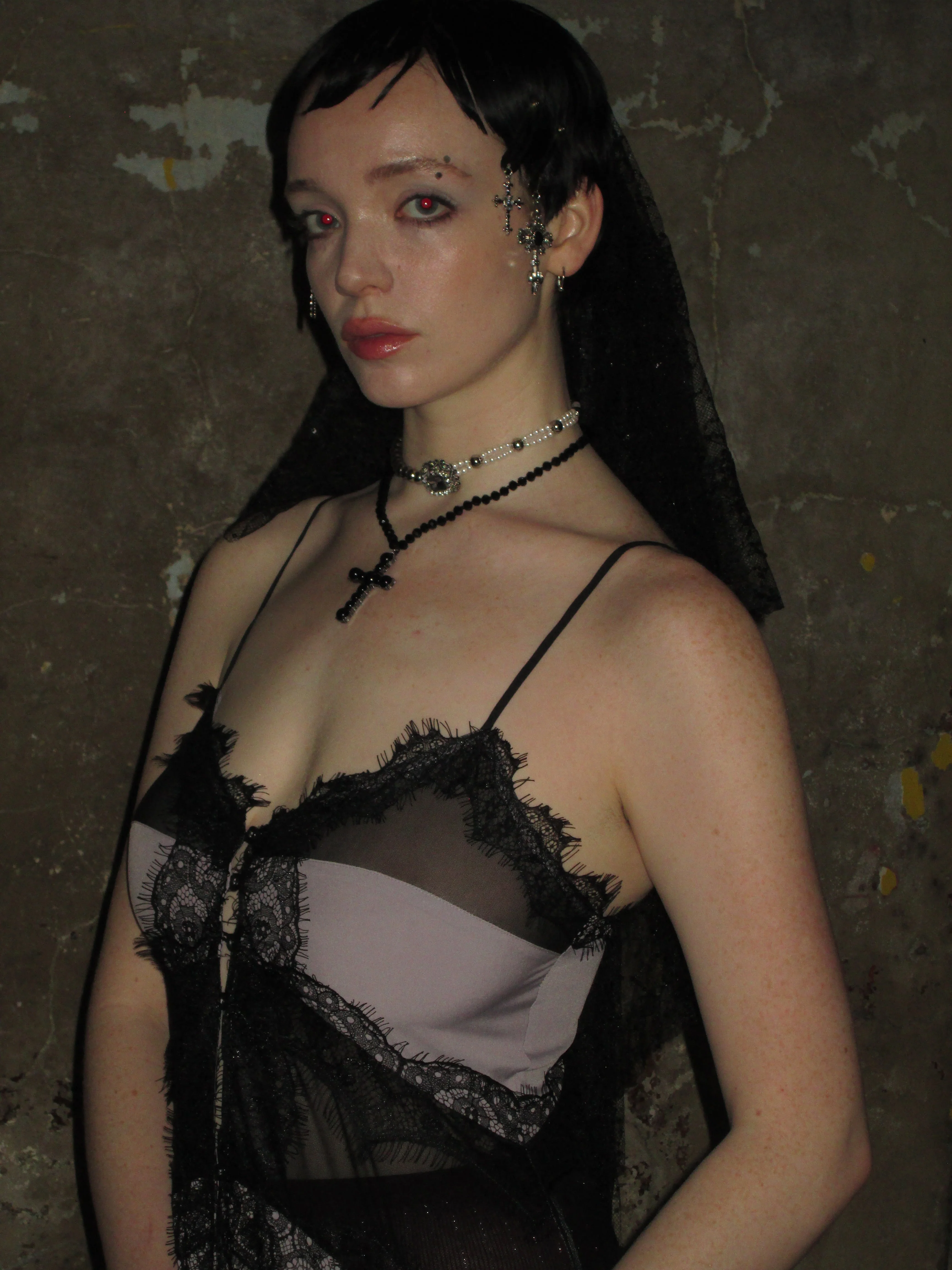 Convertible Lace Camisole Dress /Purple-black - Image 10
