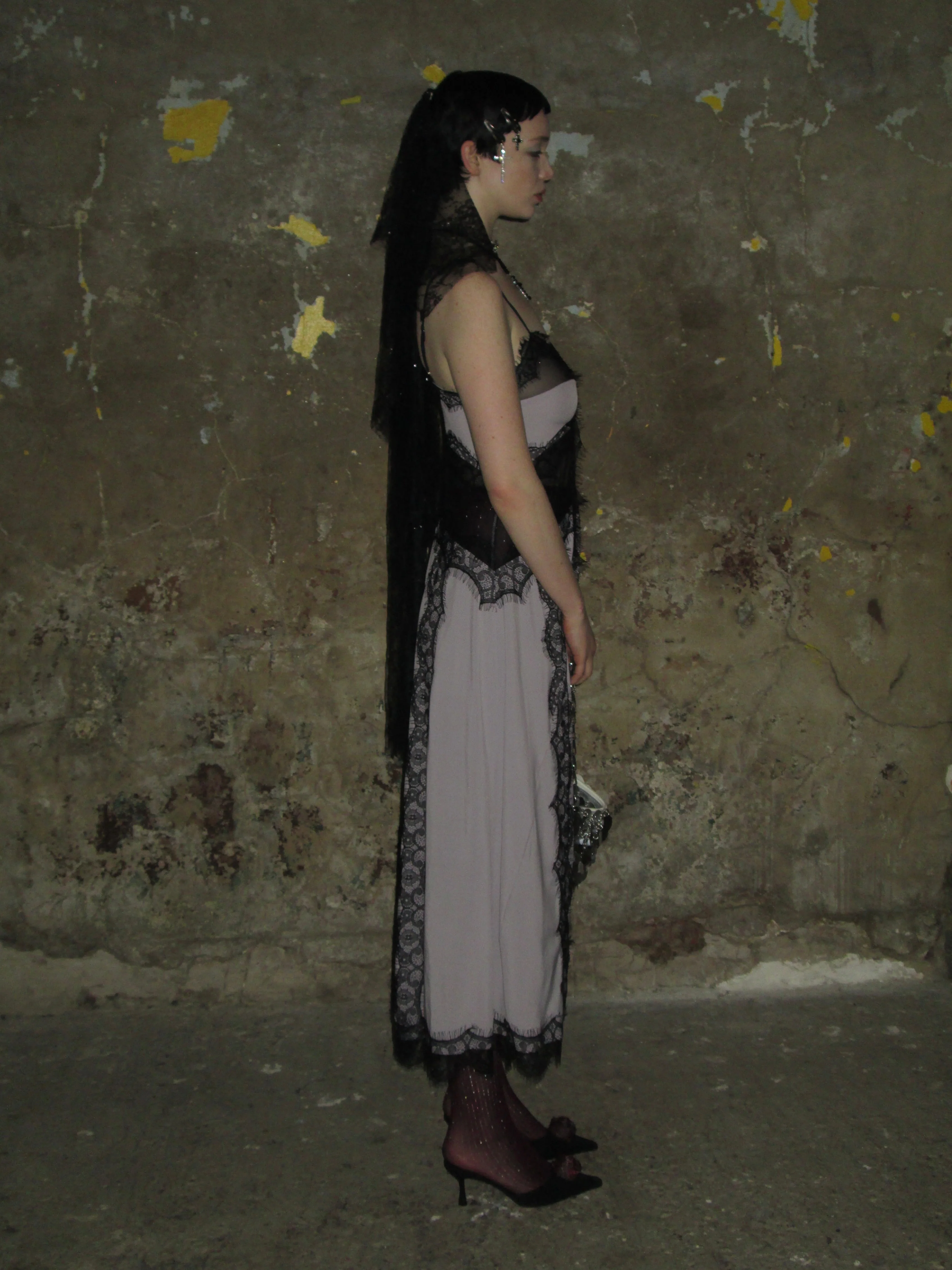 Convertible Lace Camisole Dress /Purple-black - Image 12