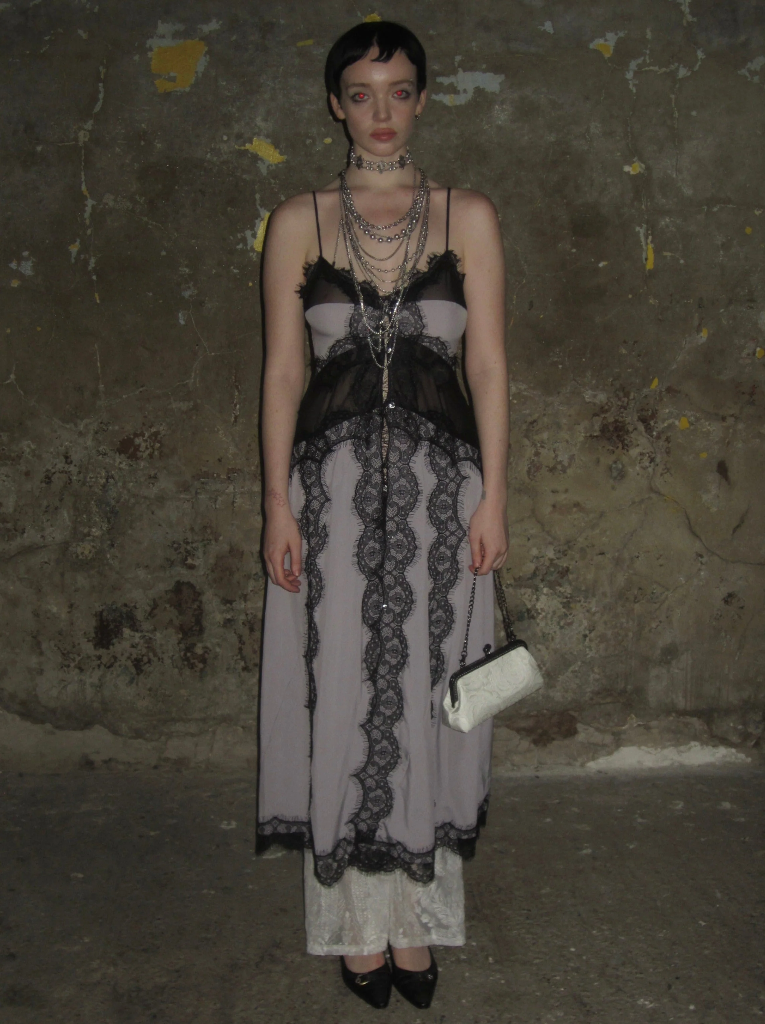 Convertible Lace Camisole Dress /Purple-black - Image 2