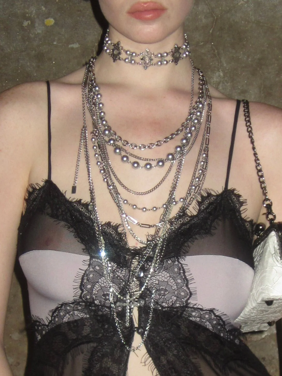 Convertible Lace Camisole Dress /Purple-black - Image 6