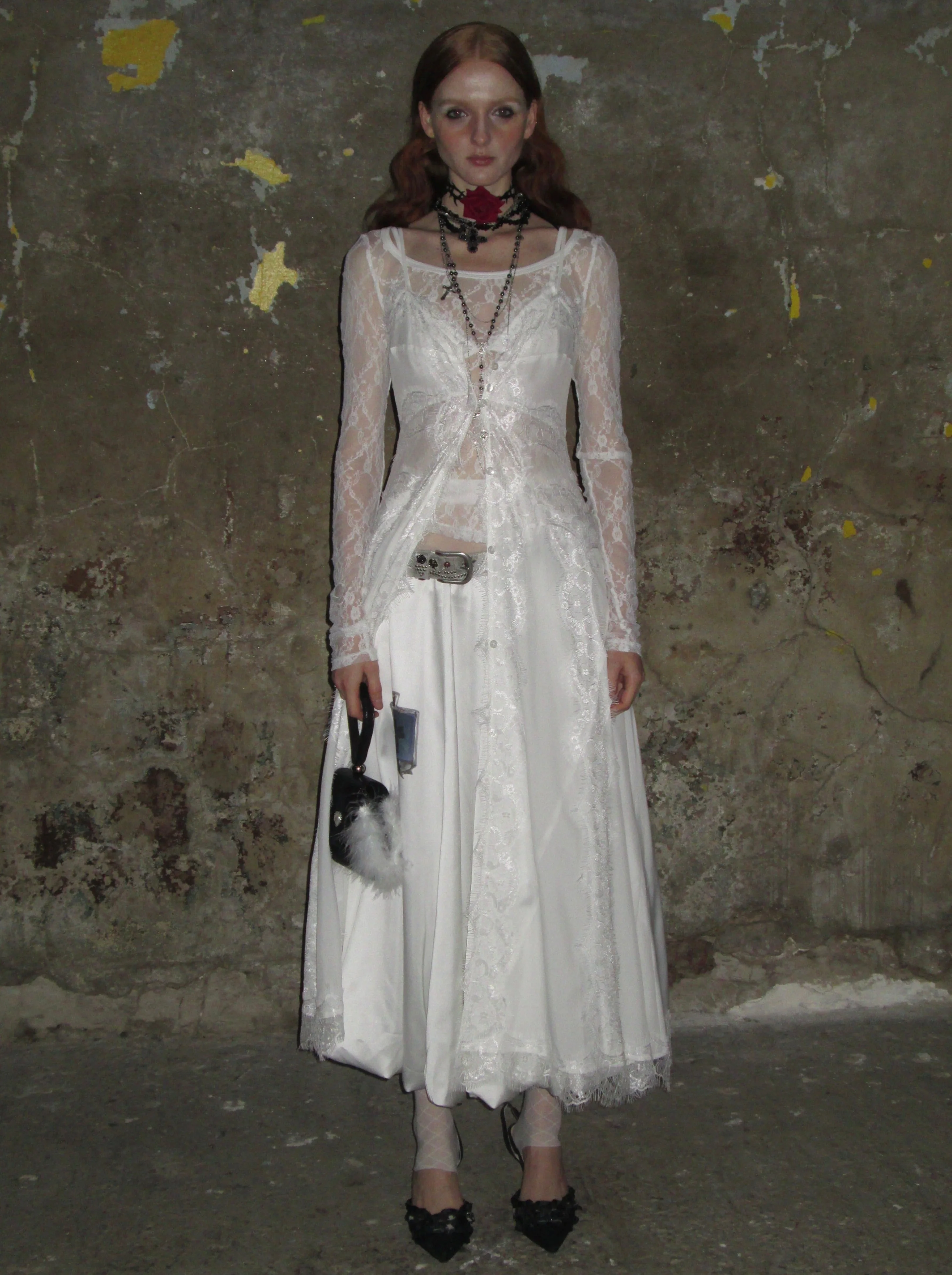Convertible Lace Camisole Dress /White - Image 2