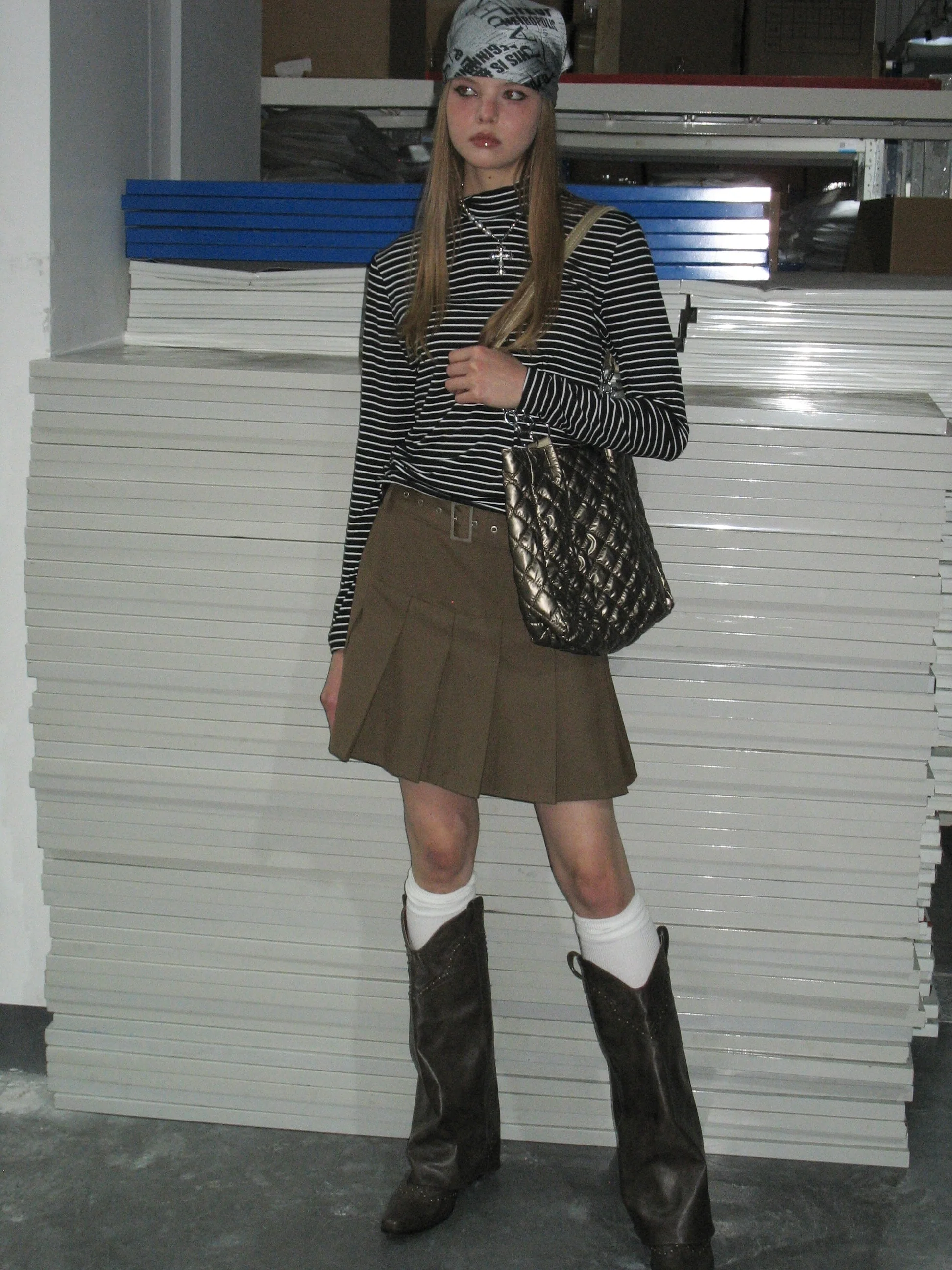 Black Striped Mid-high Collar Long Sleeve - Image 6