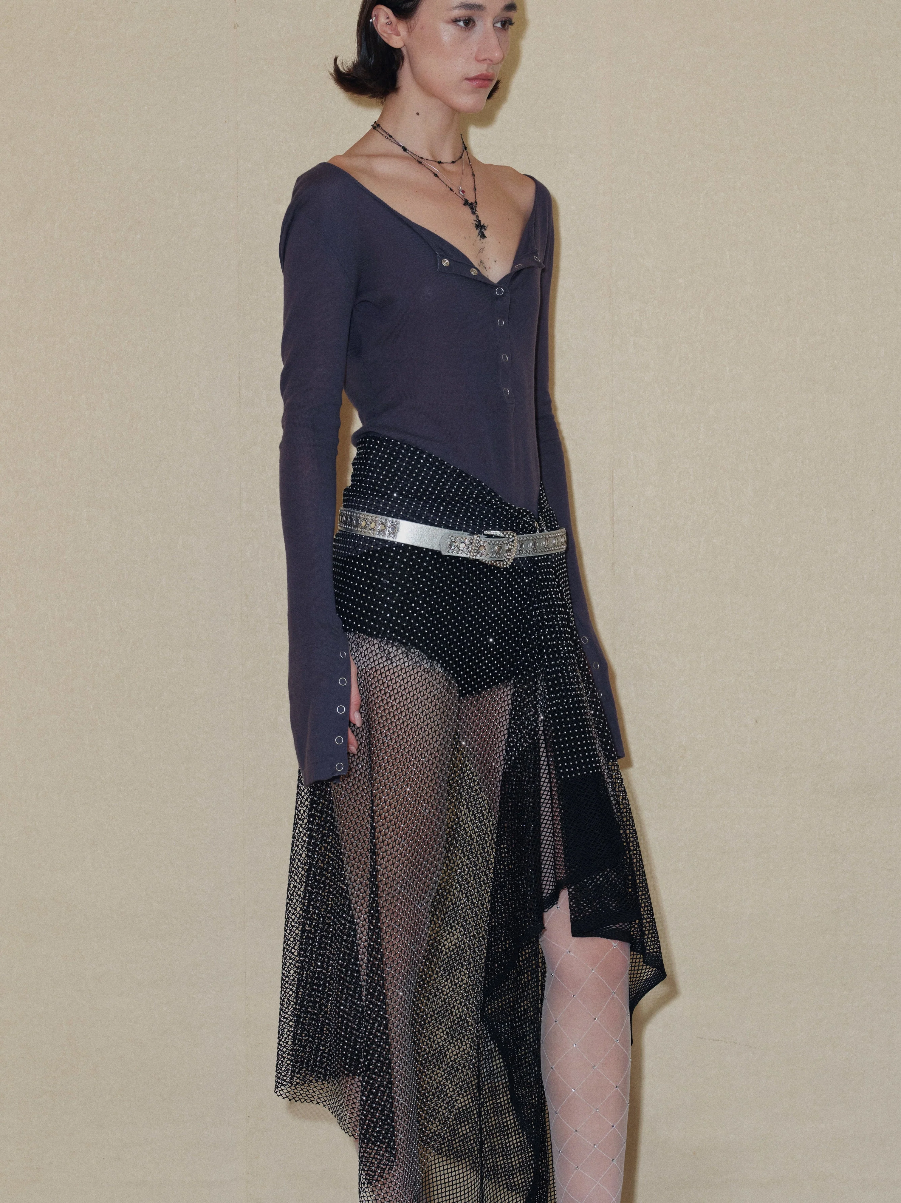 Blue-gray Slim Cardigan - Image 11