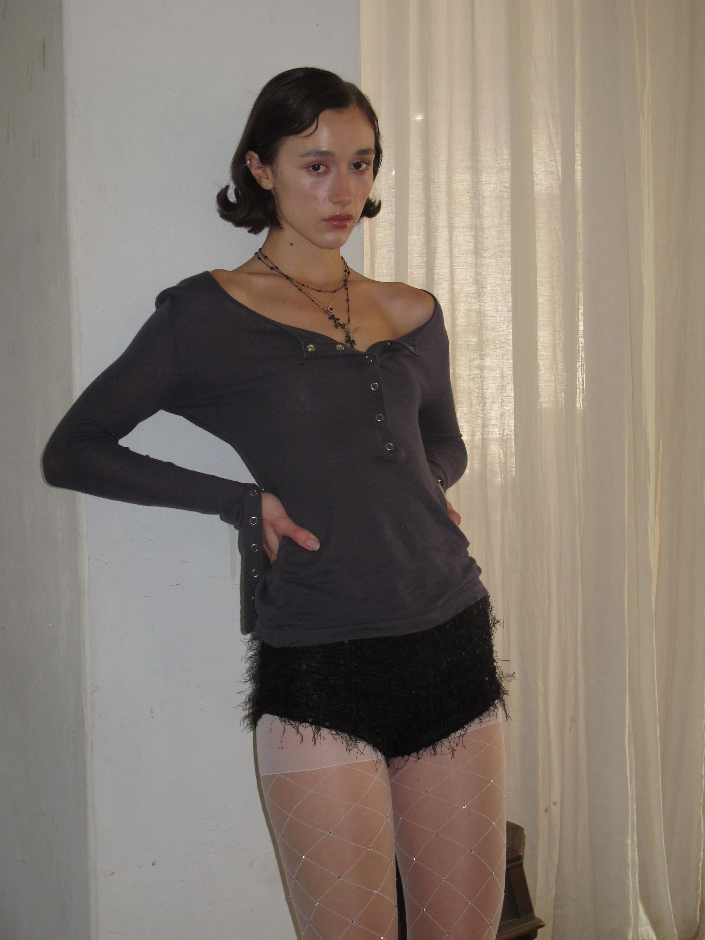 Blue-gray Slim Cardigan - Image 5
