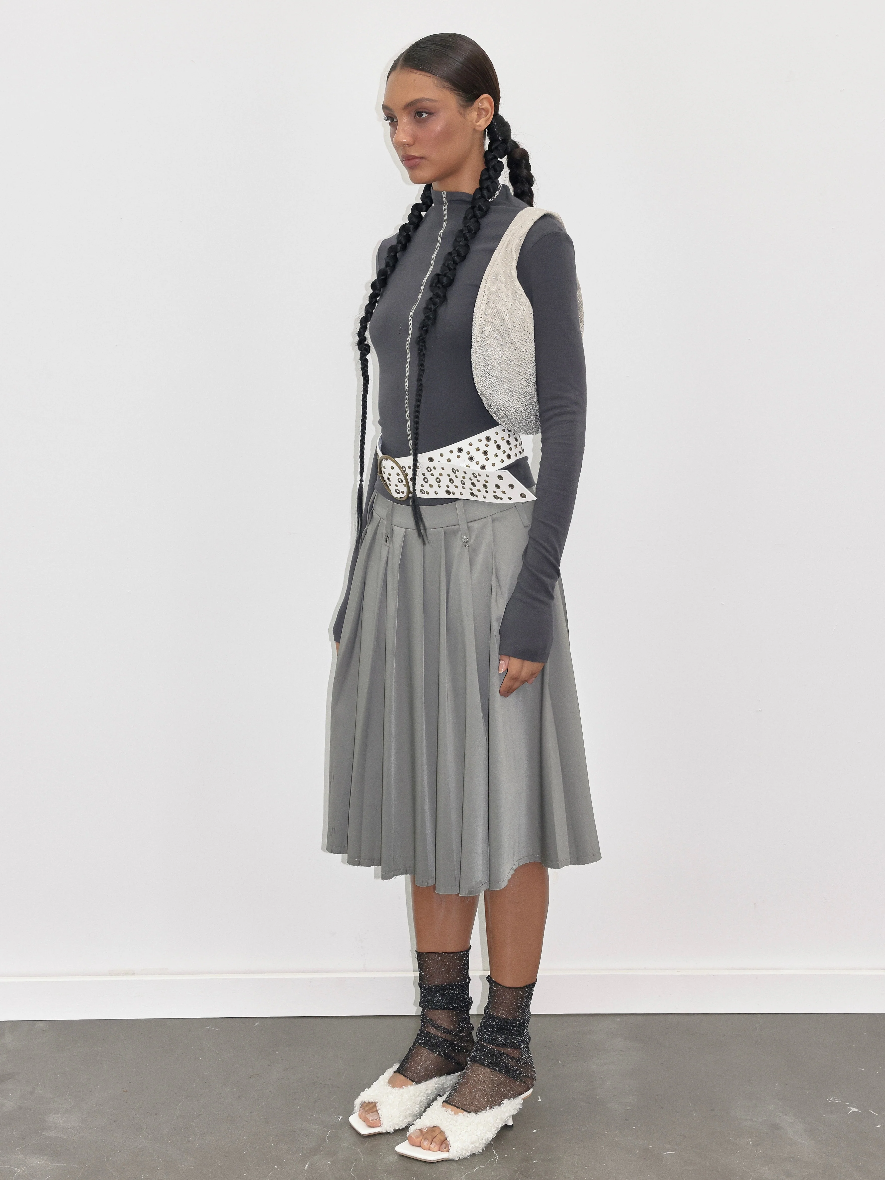 Dark Gray Soft Turtleneck Top - Image 4