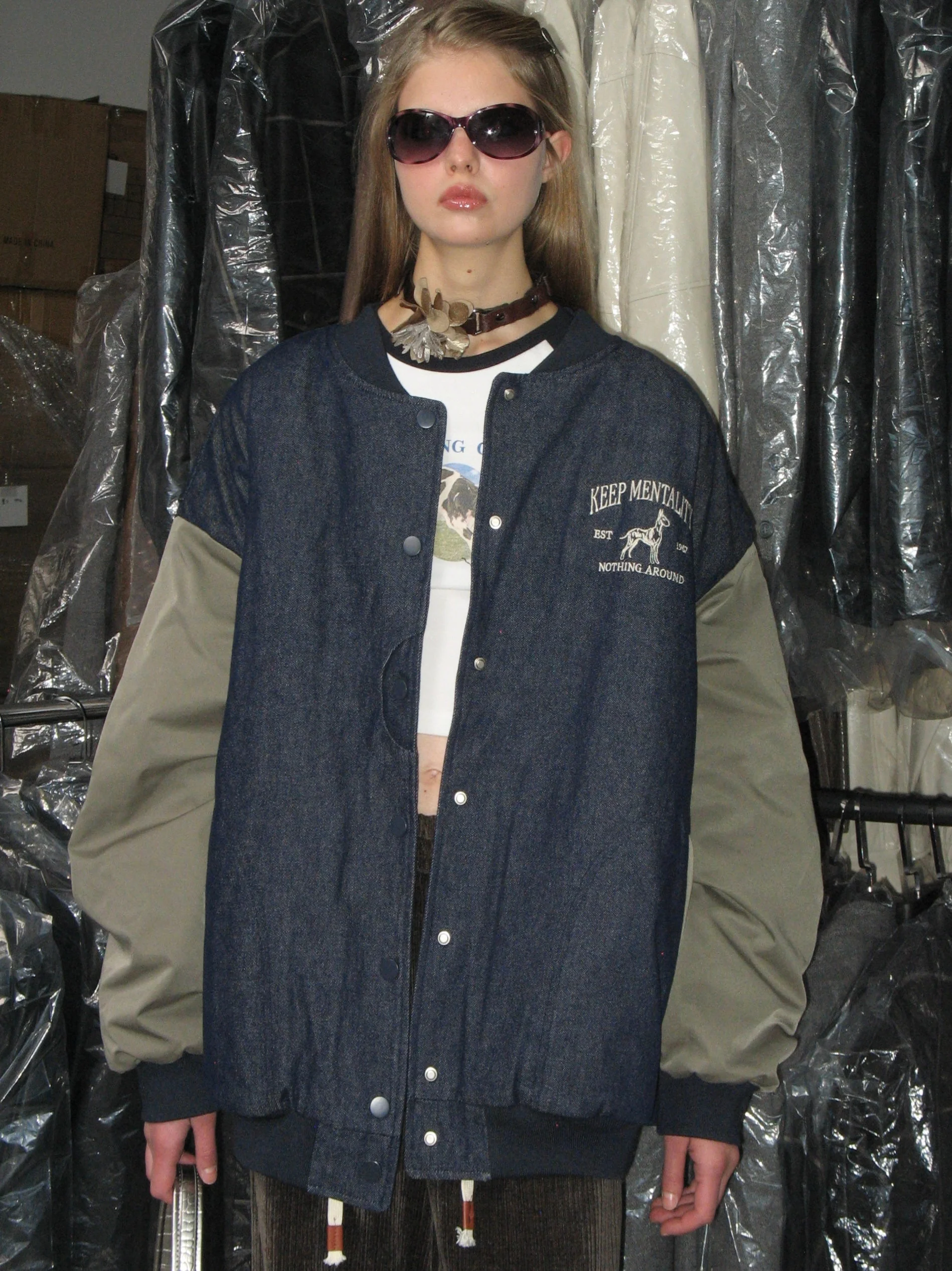 Denim Baseball Jacket