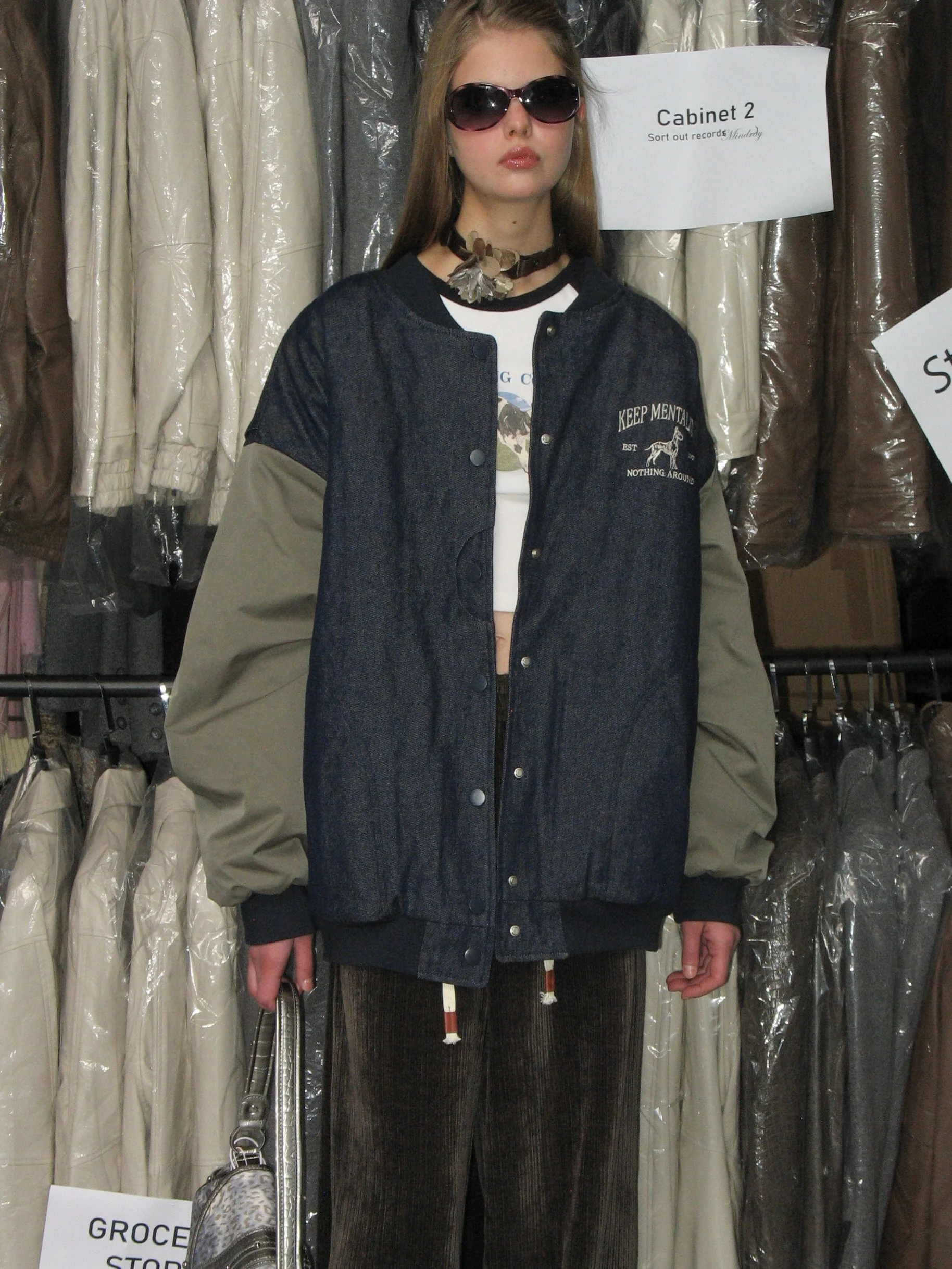 Denim Baseball Jacket - Image 4