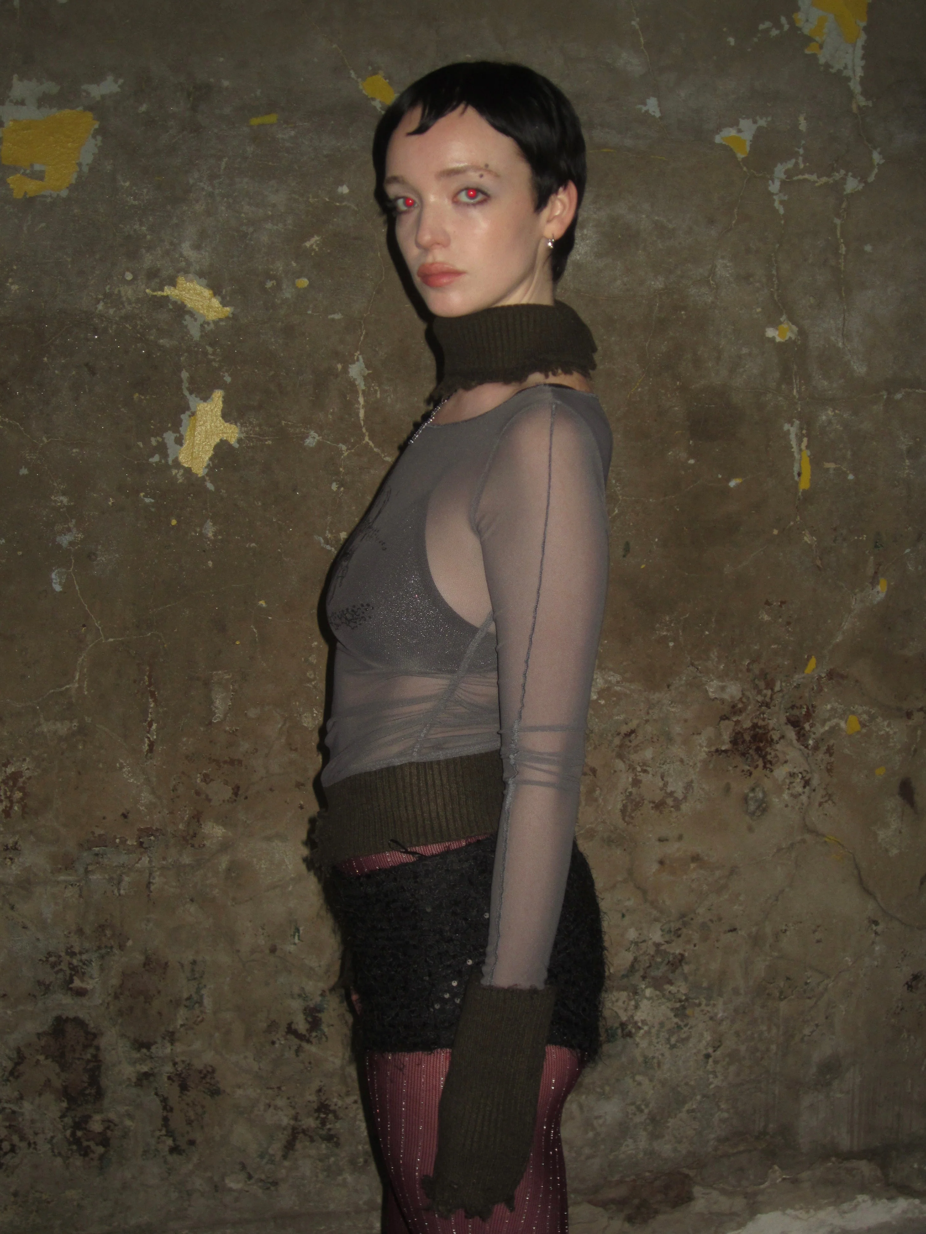 Ripped Hem Mesh Printed Long Sleeve - Image 14