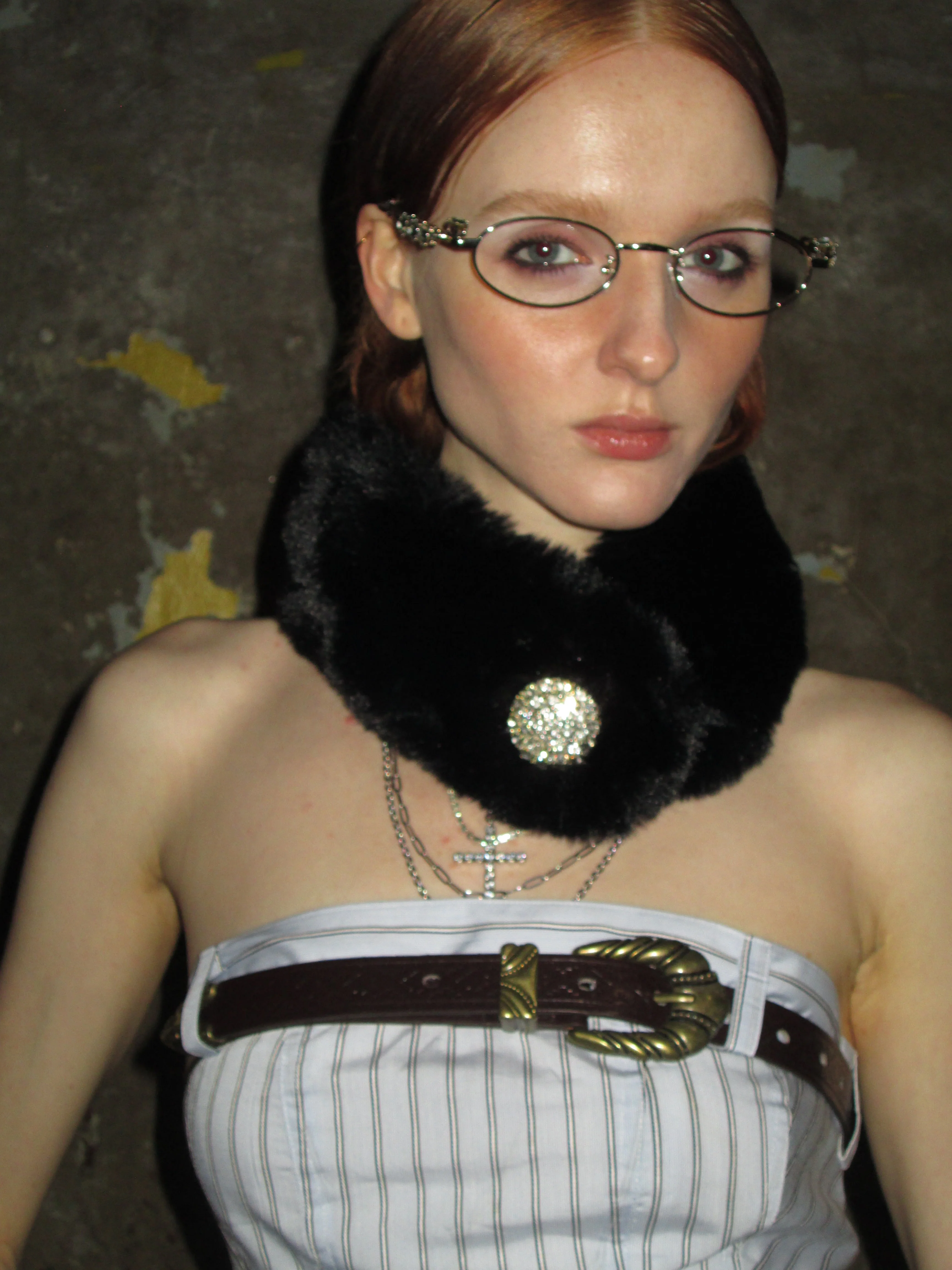 Faux Fur Scarf /Black - Image 4