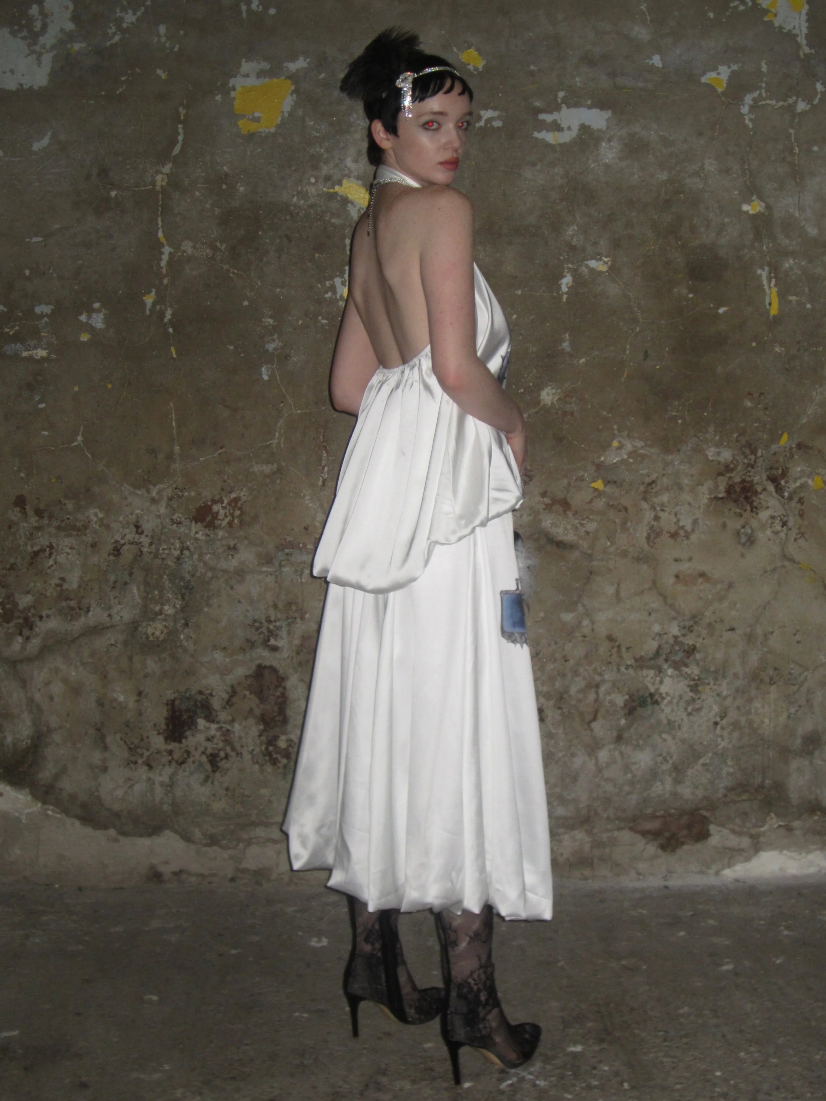 Halter-neck Printed Satin Top - Image 3