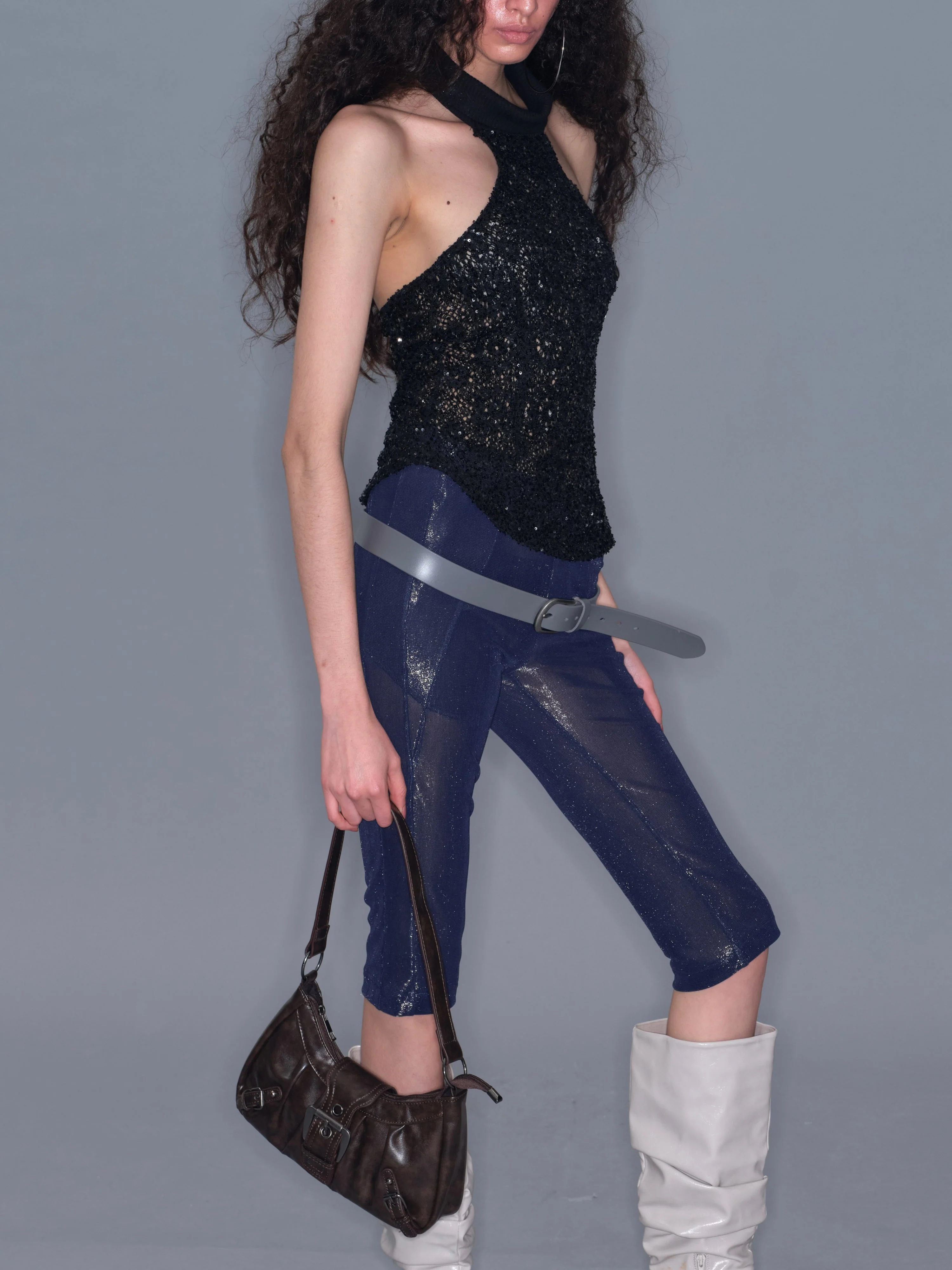 High-Neck Sequin Tank Top - Image 9