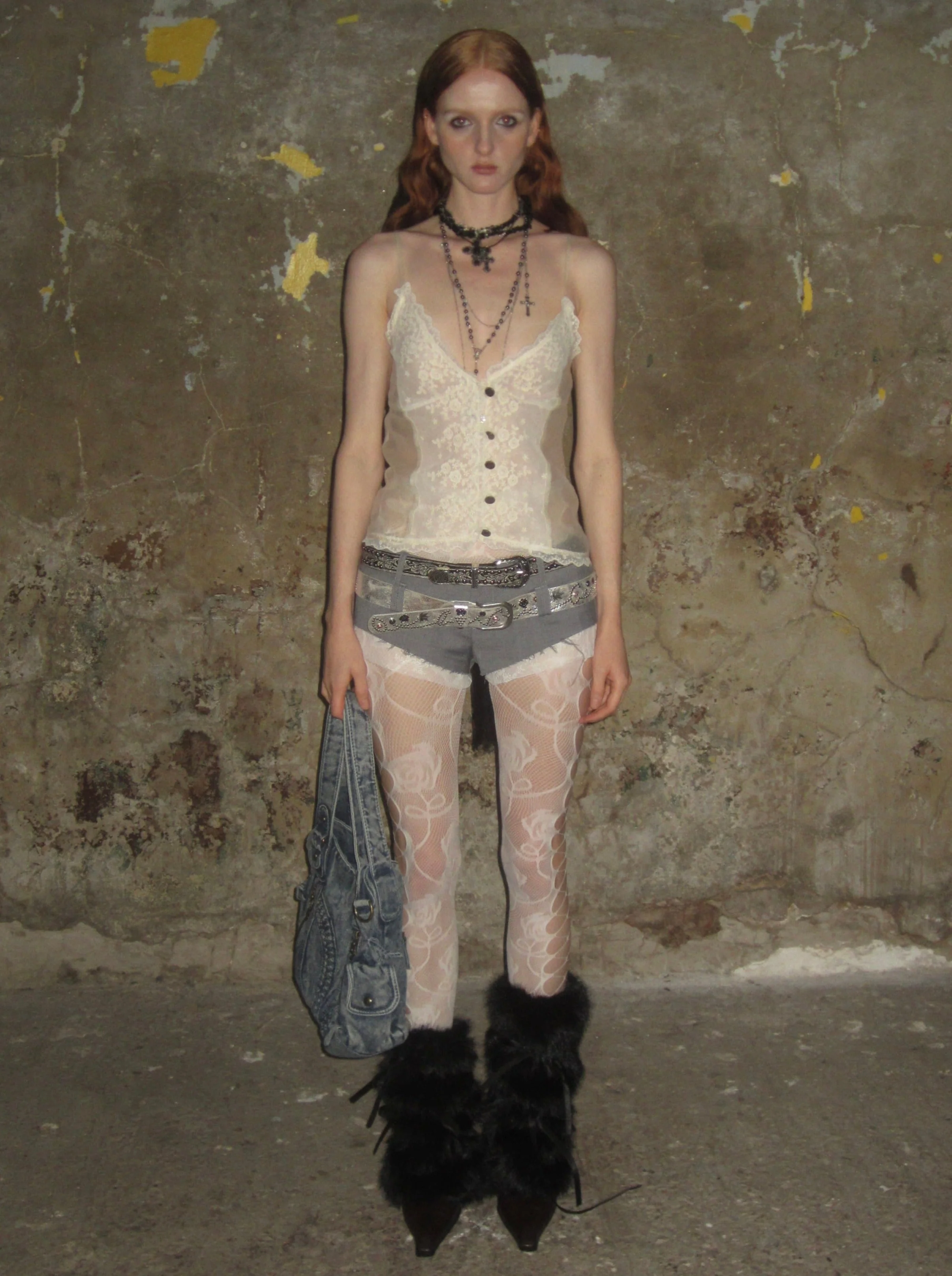 Lace buttoned camisole top /White - Image 2