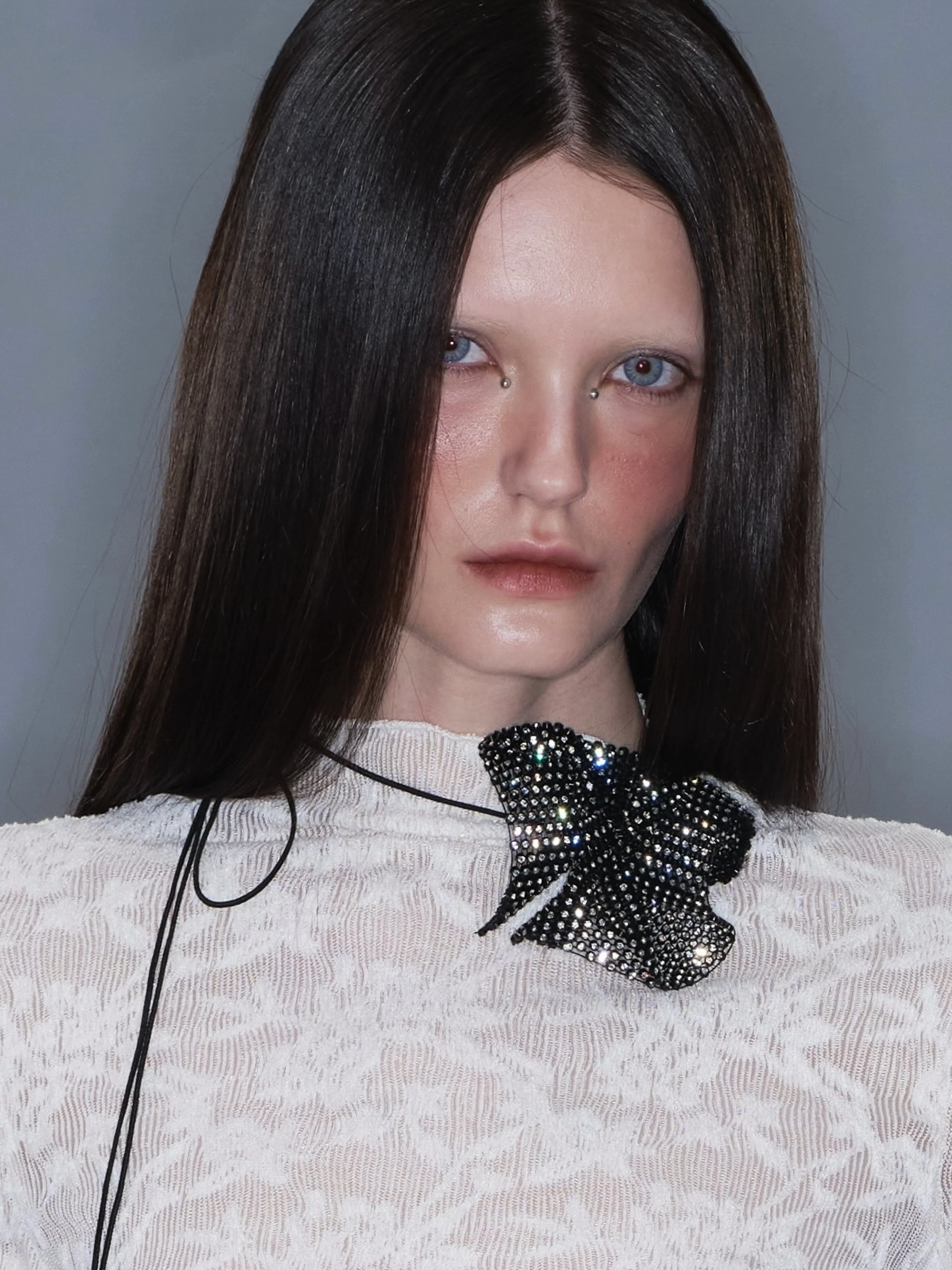 Lace Mesh Mock Neck Top - Image 10