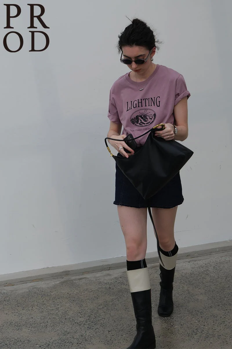 Lighting Basic Short Sleeve T-Shirt / Mauve