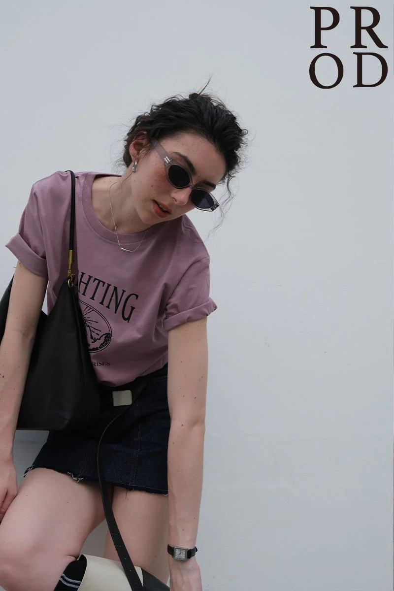 Lighting Basic Short Sleeve T-Shirt / Mauve - Image 6