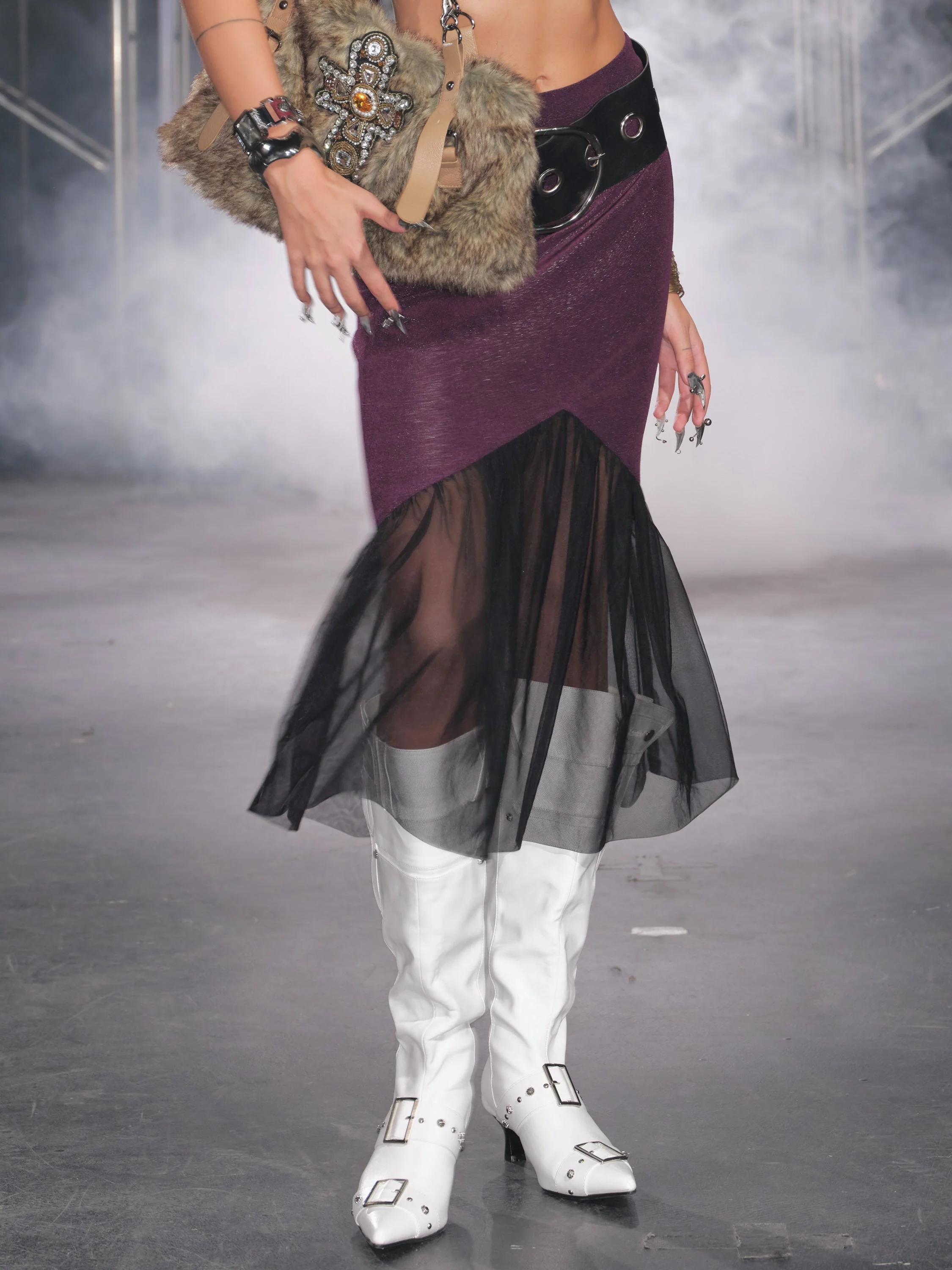 Luna Sheer Mesh Skirt Purple - Image 9