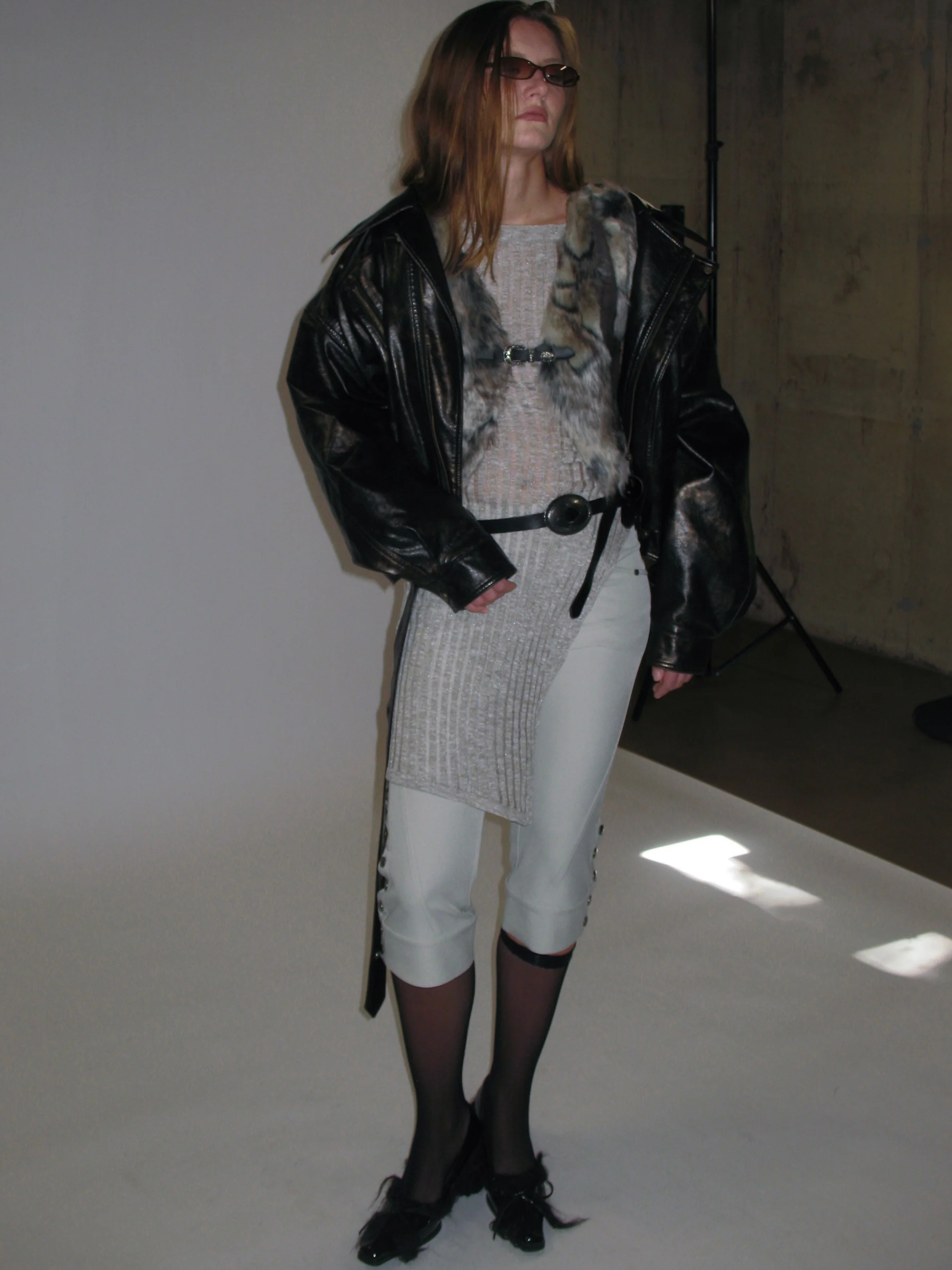 Moto Chic Faux Fur Buckle Vest - Image 9