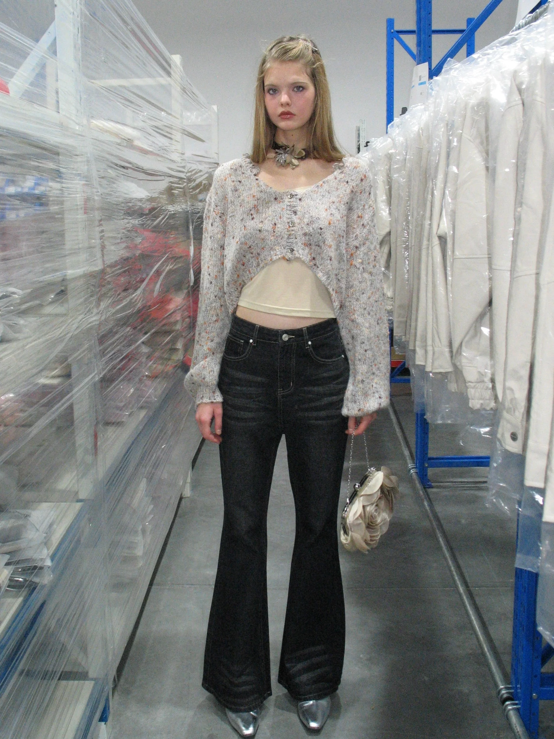 Multicolor Front Cropped Cardigan - Image 6