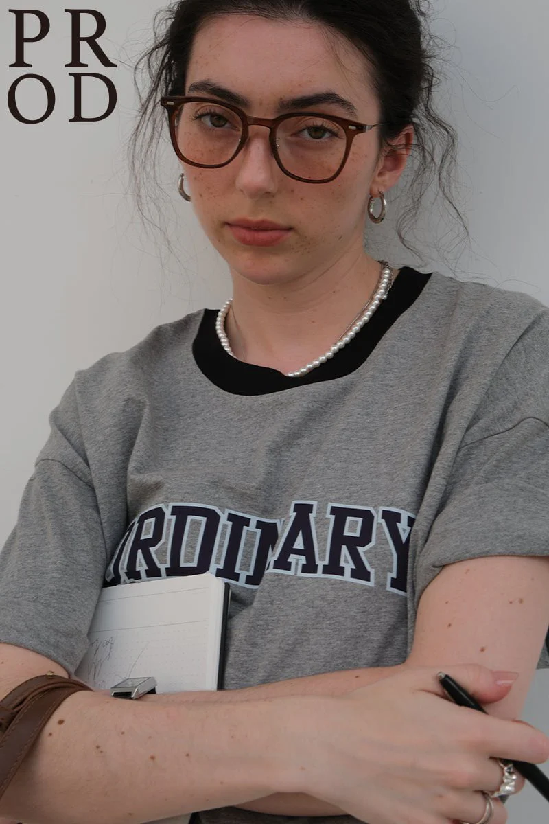 Ordinary Oversized Short Sleeve T-Shirt / Gray Black - Image 4
