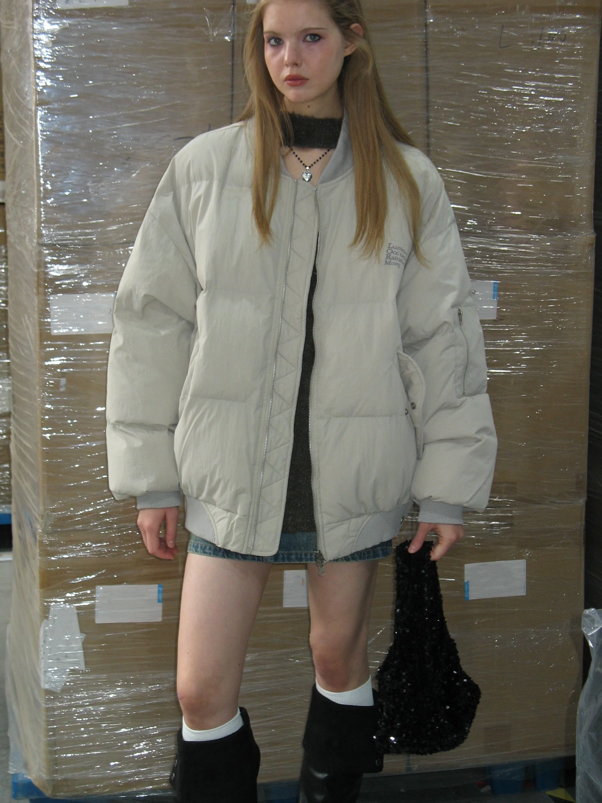 Light Gray Puffer Jacket - Image 5