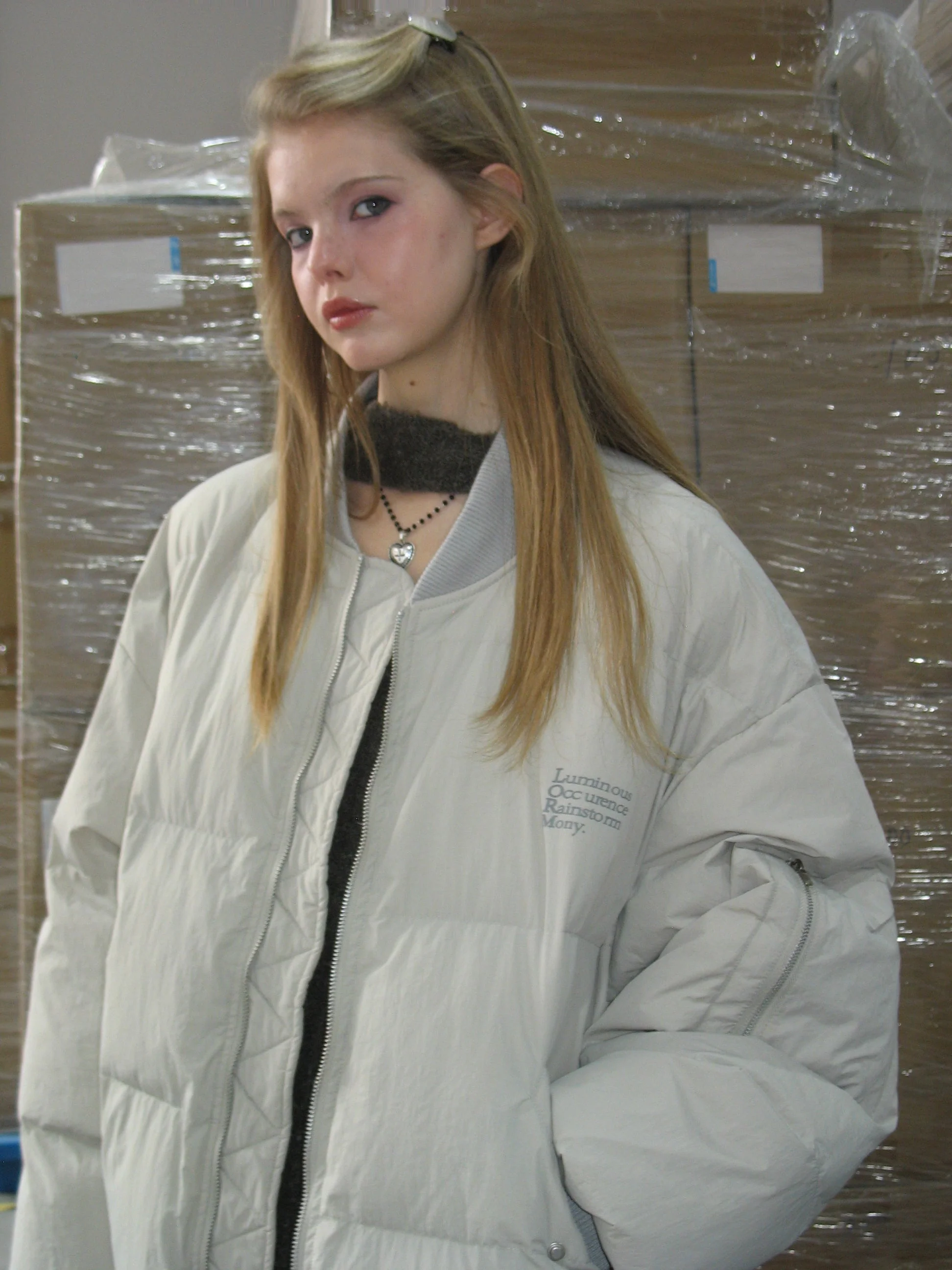 Light Gray Puffer Jacket - Image 6