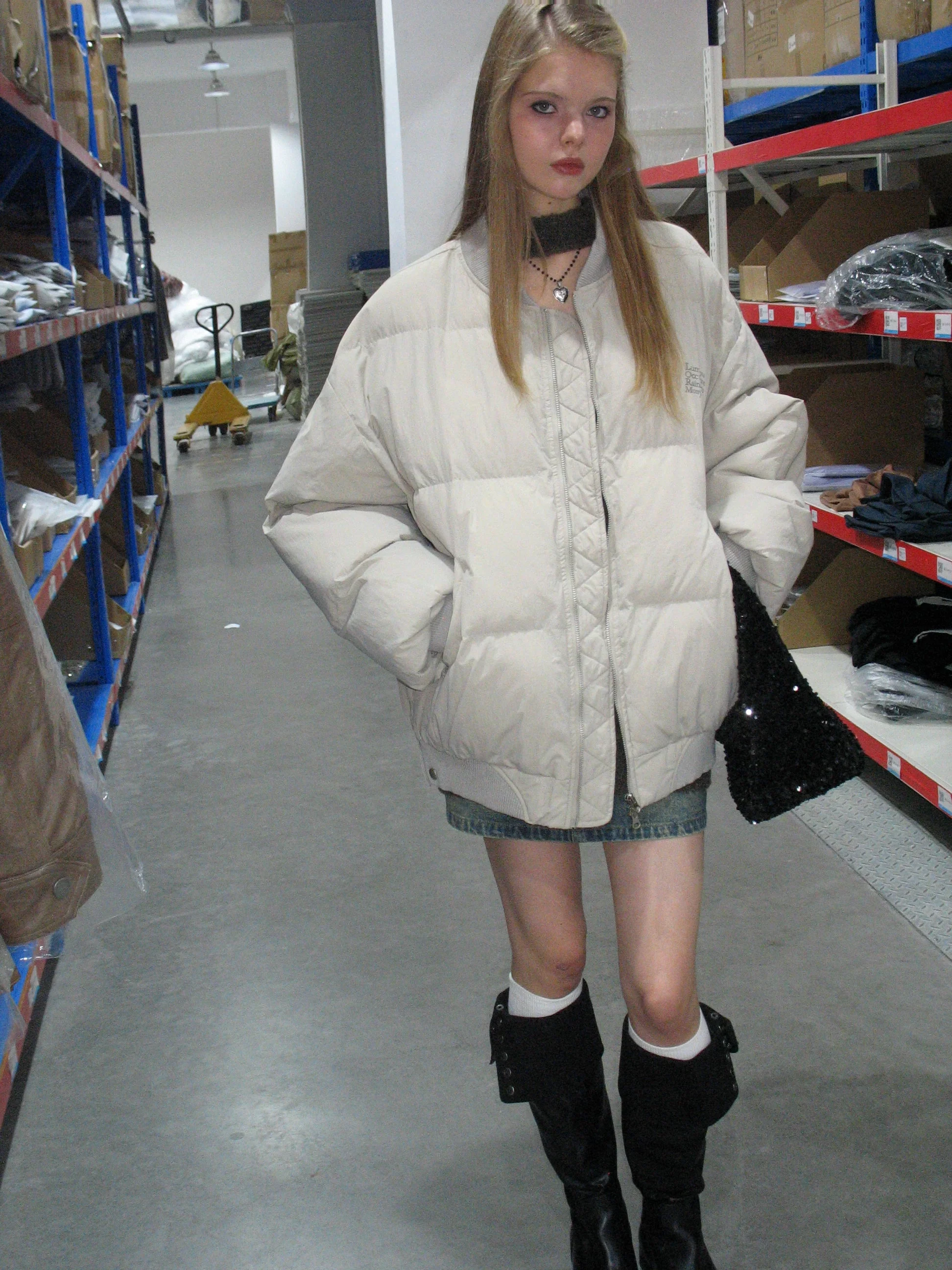 Light Gray Puffer Jacket - Image 7