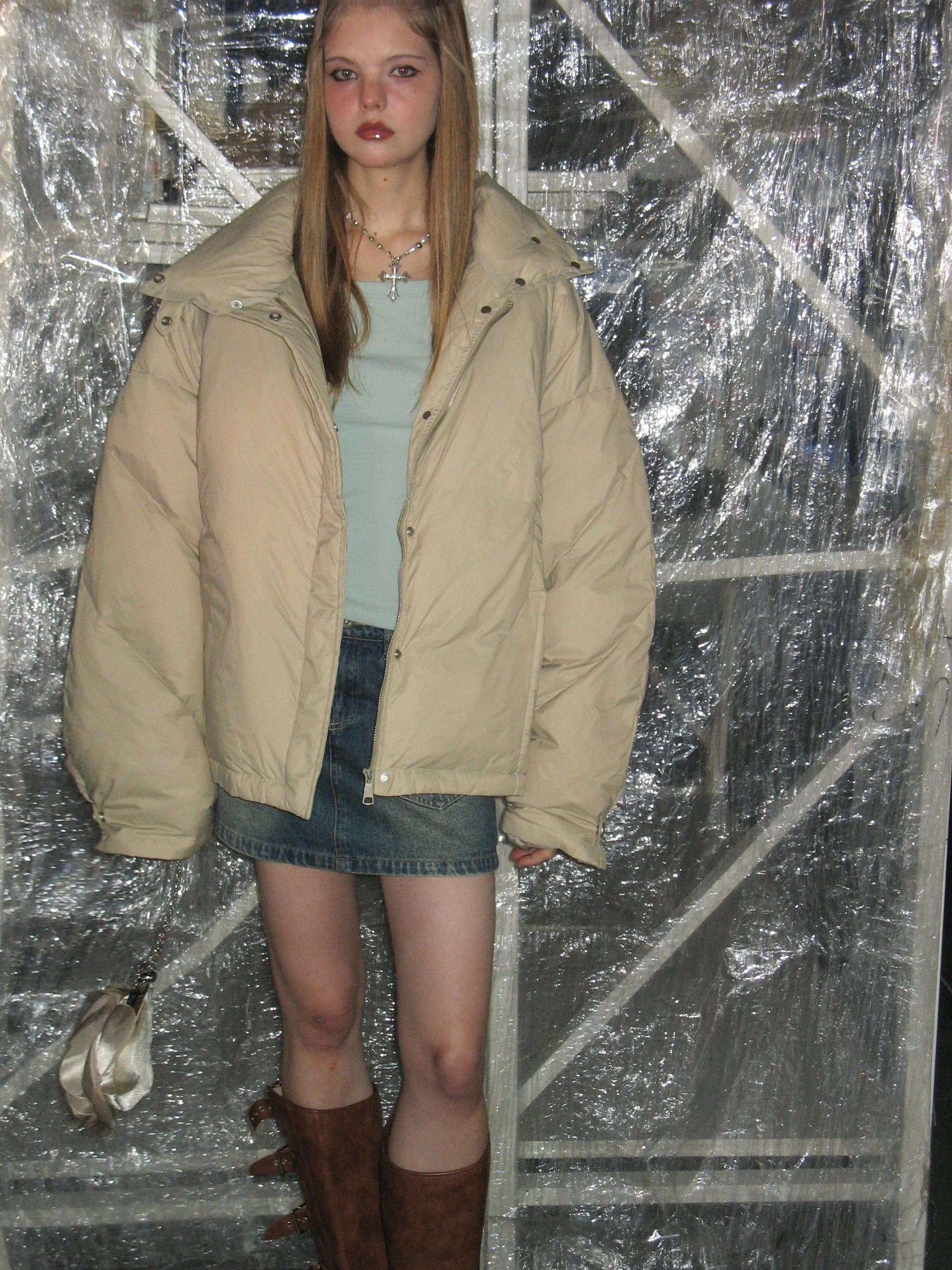Puffer High Collar Down Jacket - Image 4