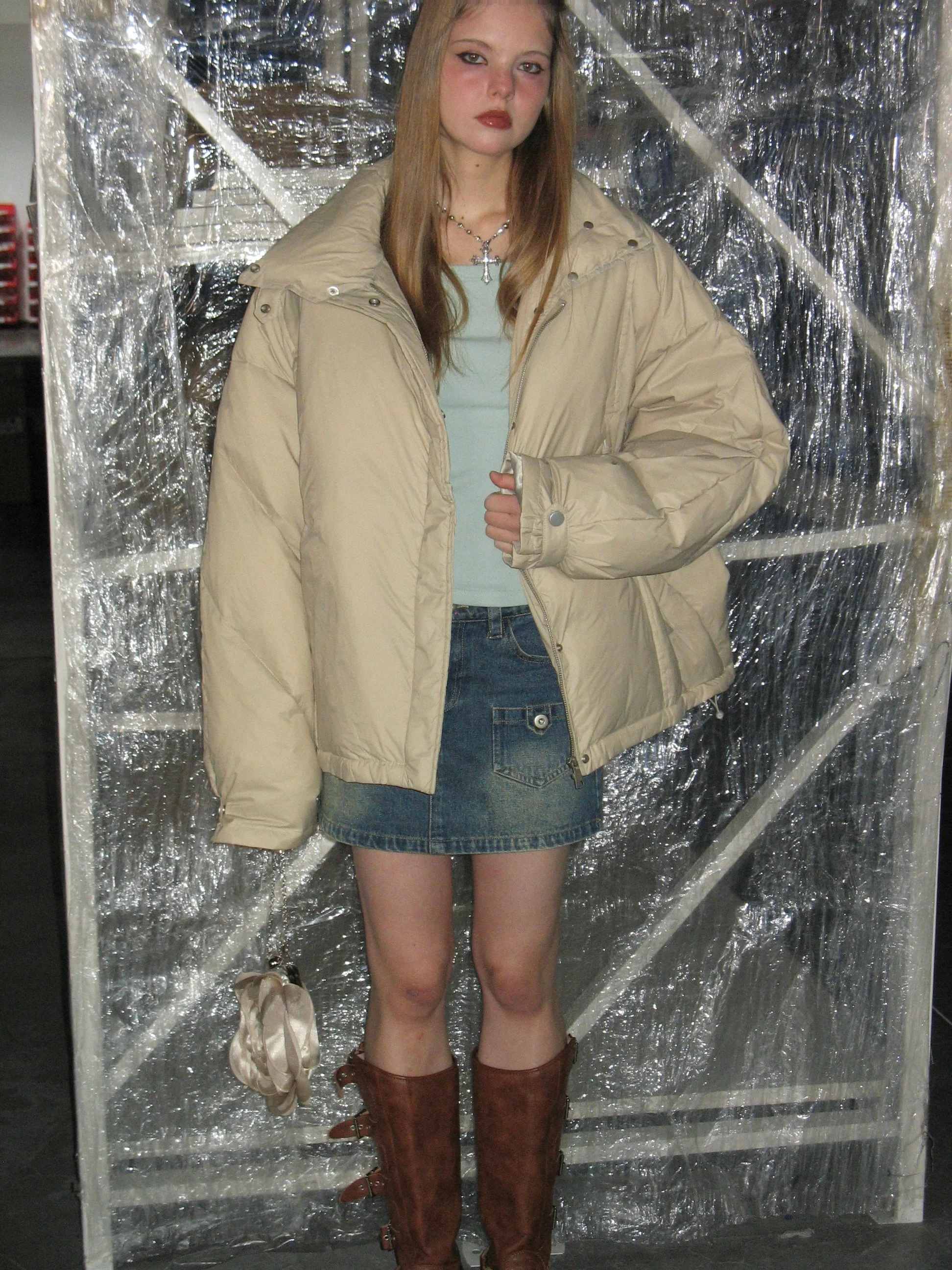 Puffer High Collar Down Jacket - Image 5