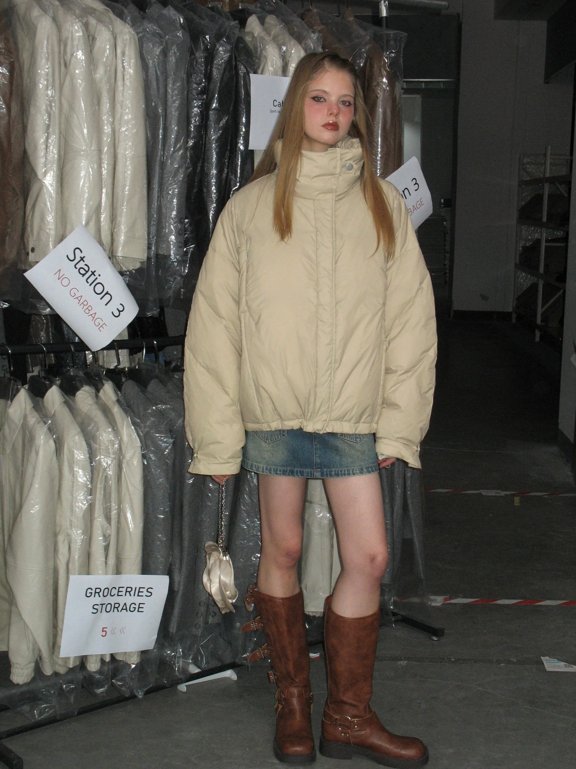 Puffer High Collar Down Jacket - Image 9