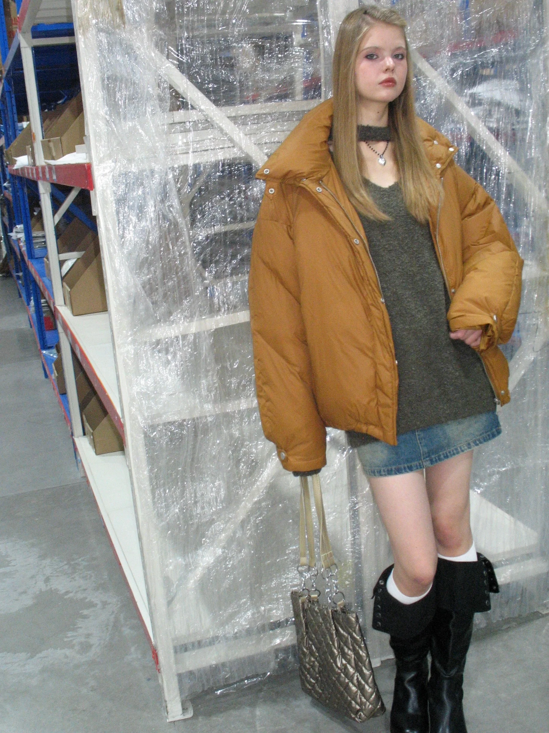 Yellow Puffer Down Jacket - Image 4