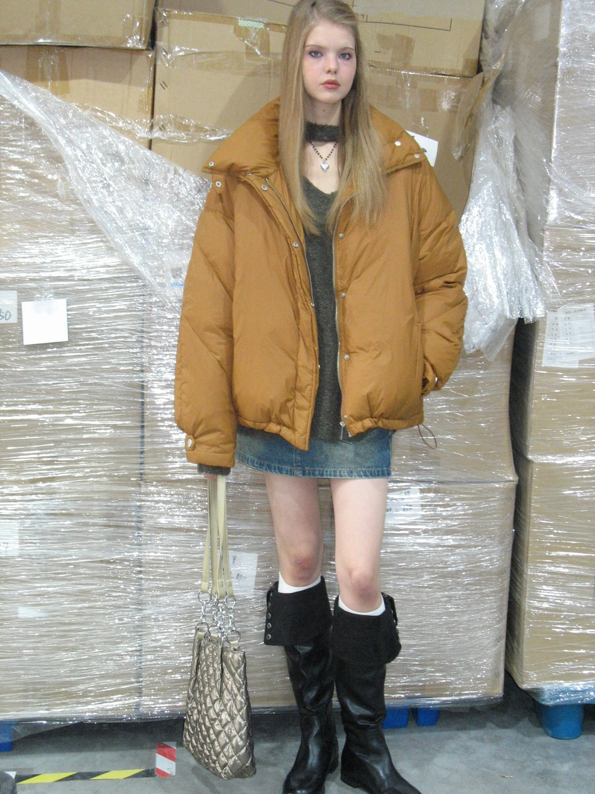 Yellow Puffer Down Jacket - Image 9