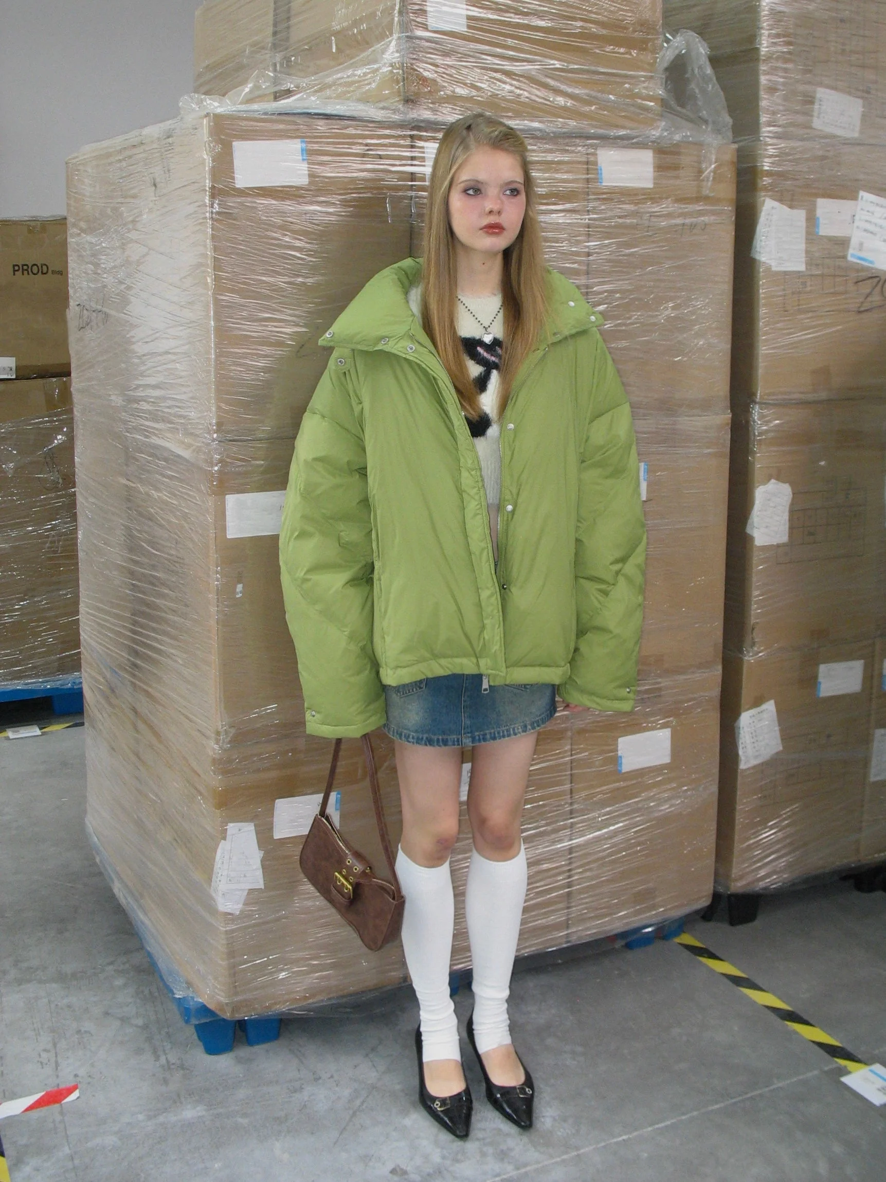Green Puffer Down Jacket - Image 2