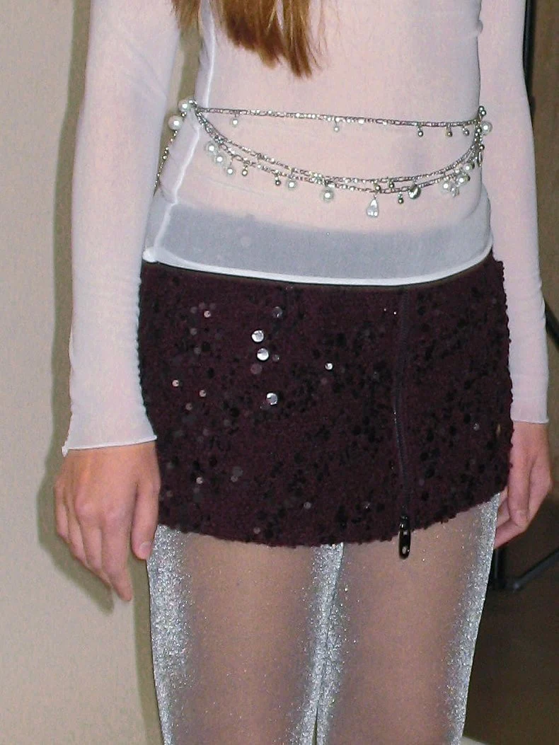 Radiant Garnet Zip Mini Skirt - Image 2