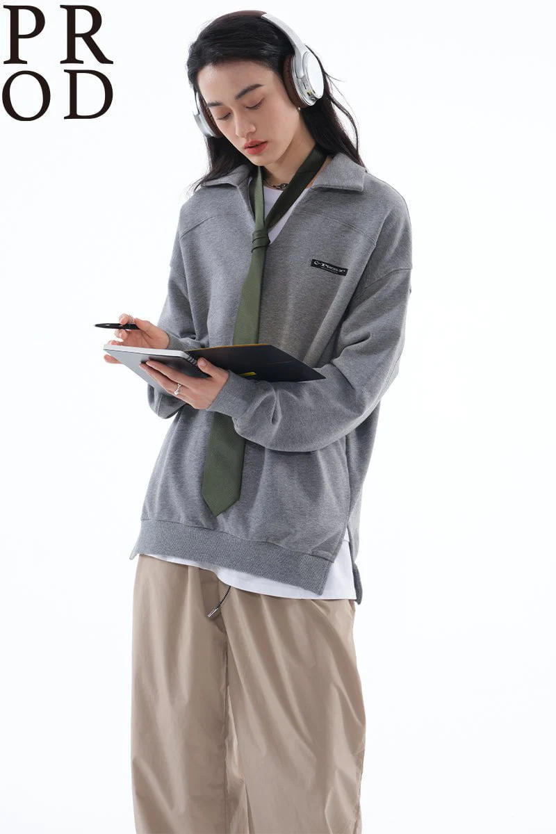 Regular Fit Collared Jumper / Gray