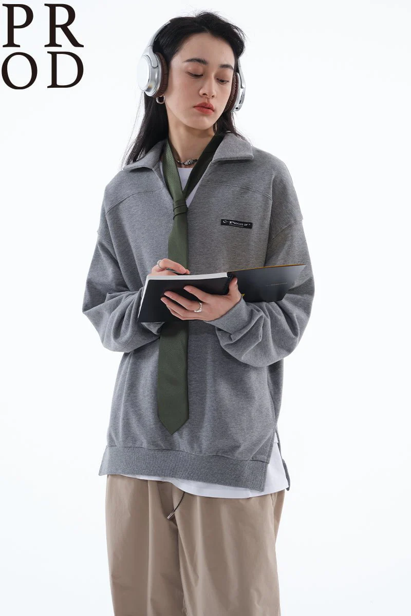 Regular Fit Collared Jumper / Gray - Image 2