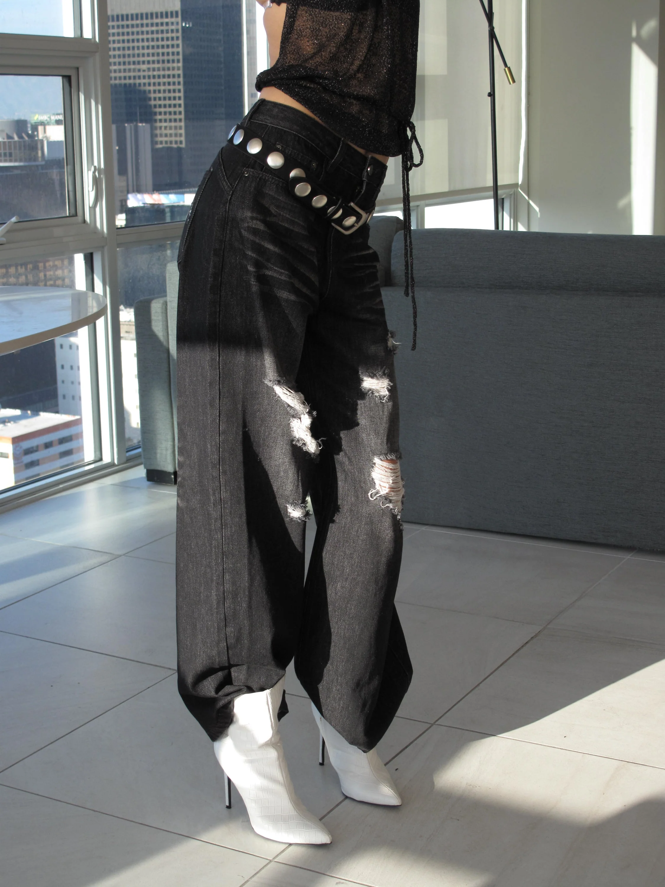 Rocker Distressed Baggy Jeans - Image 13