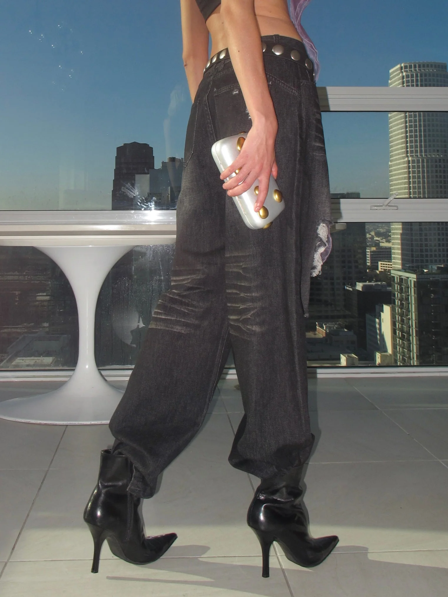 Rocker Distressed Baggy Jeans - Image 6
