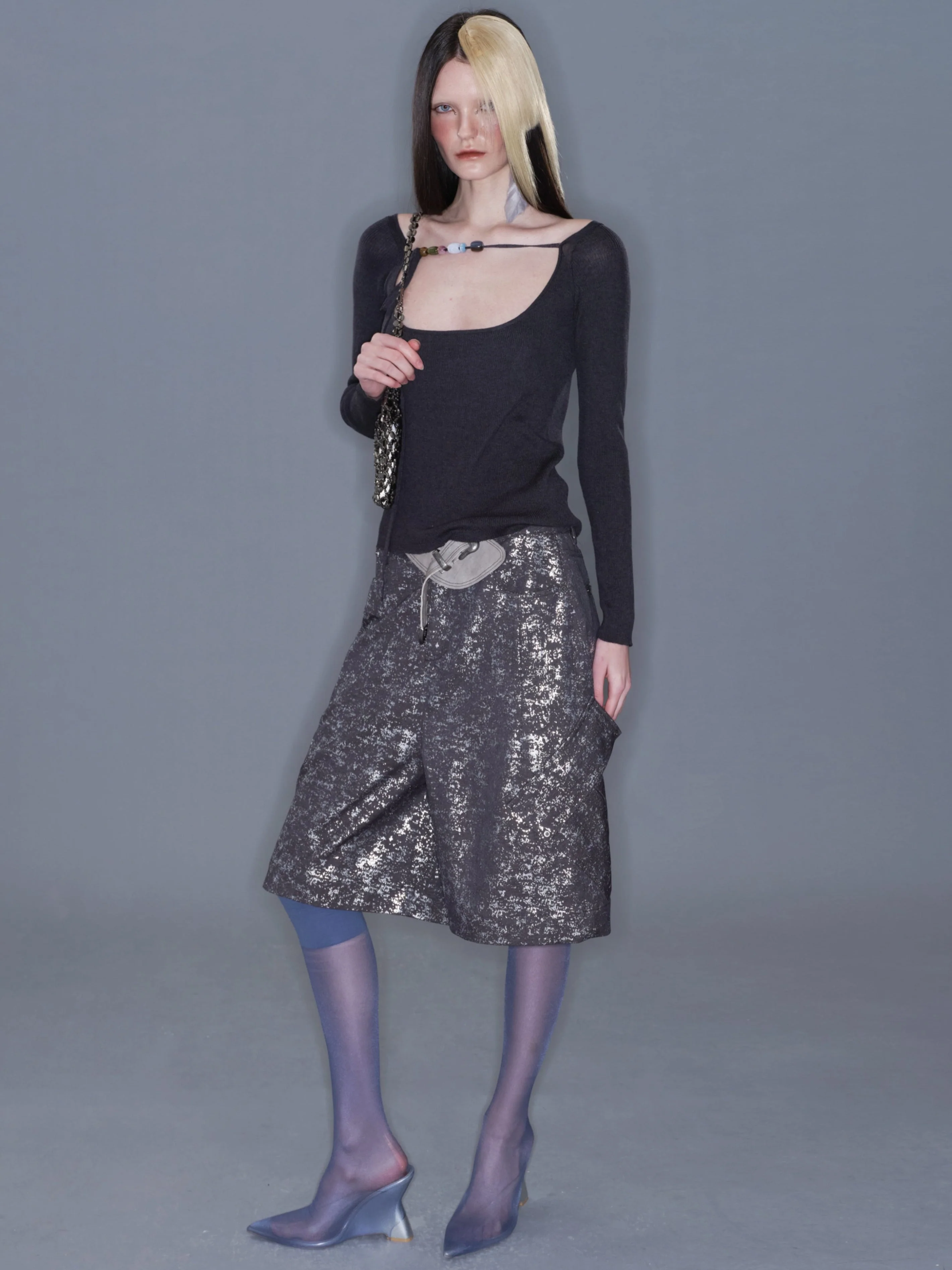 Multiway Round Neck Beaded Knit Top - Image 6