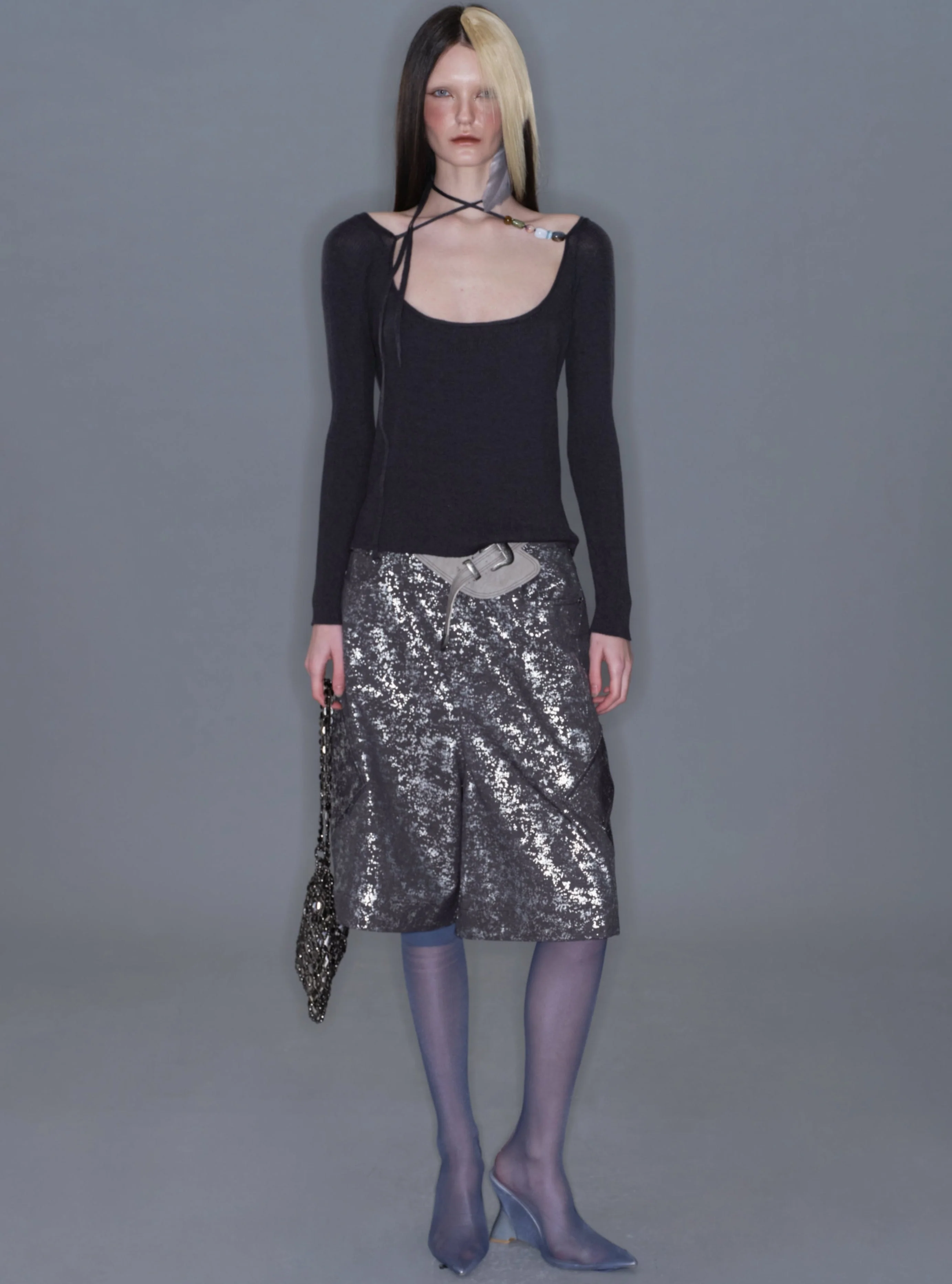 Multiway Round Neck Beaded Knit Top - Image 7