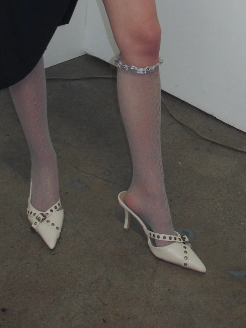 Ruffled Cutout Fishnet Knee Socks - Image 6