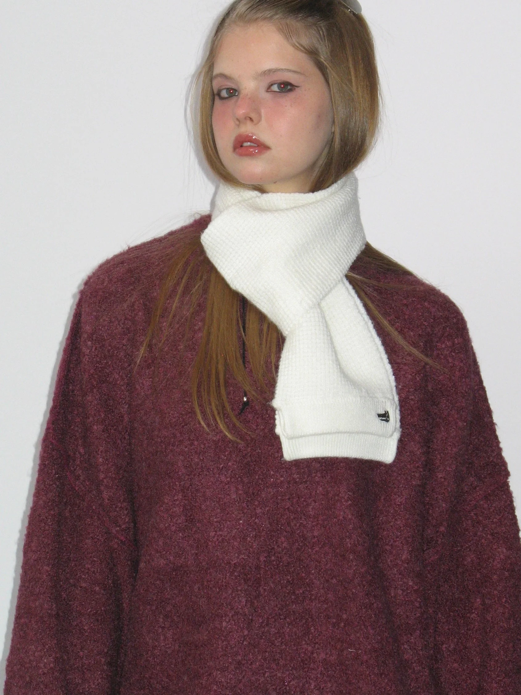 White Knit Scarf