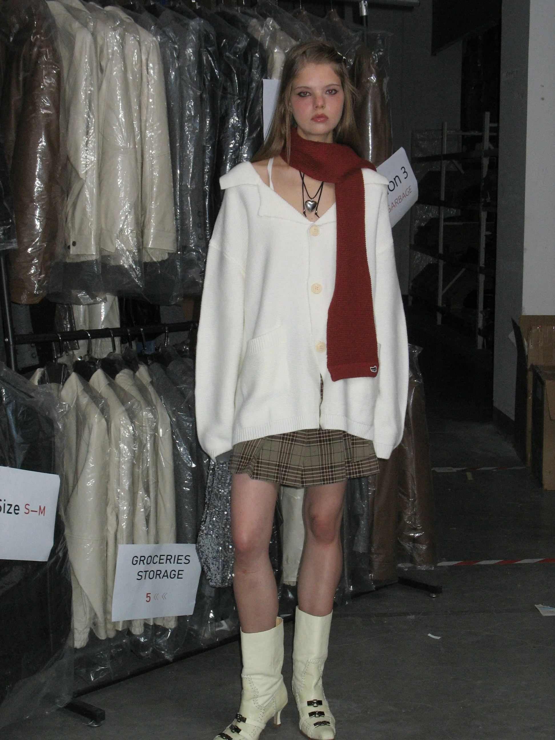 White Knit Scarf - Image 13