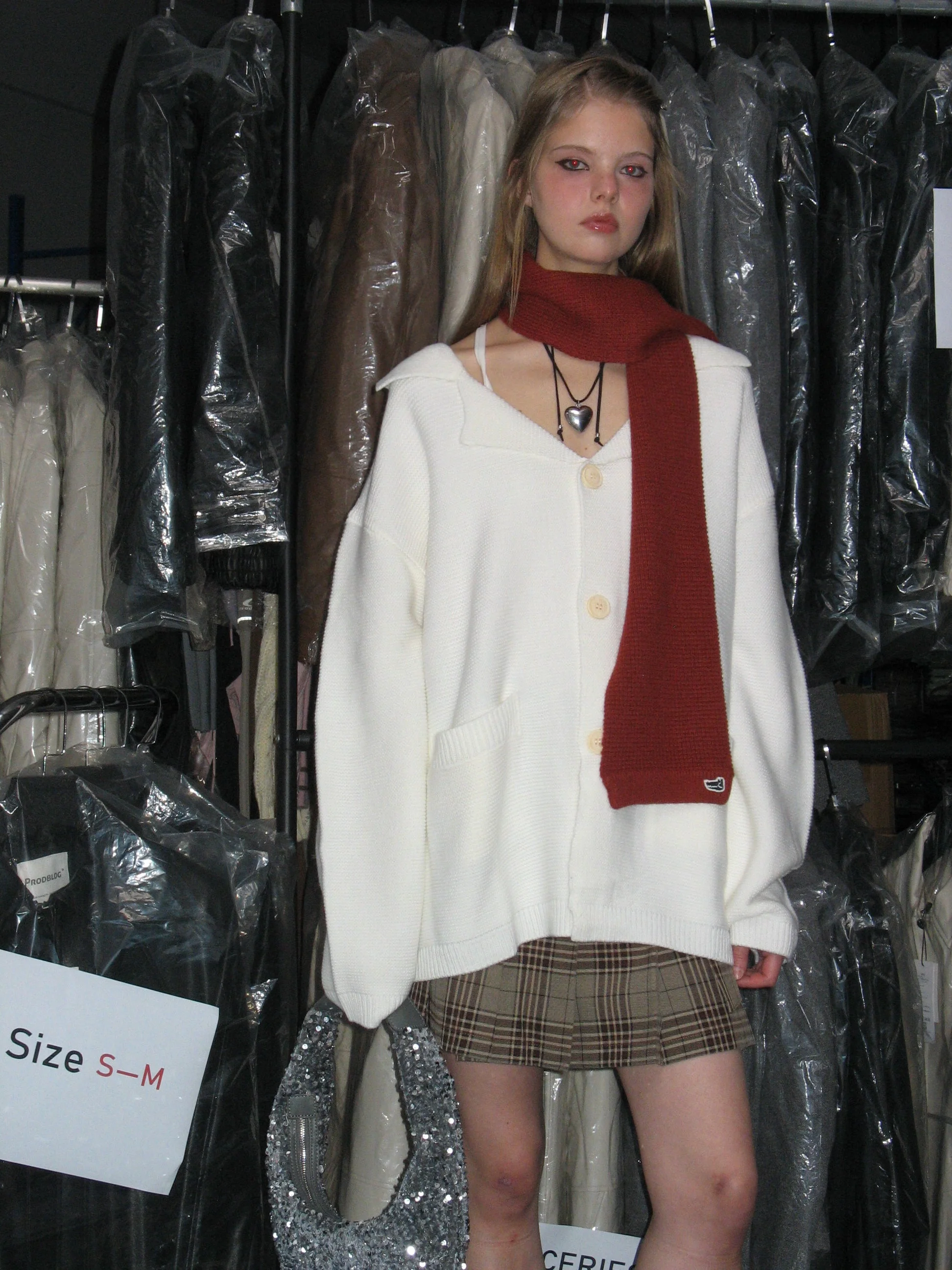 White Knit Scarf - Image 6