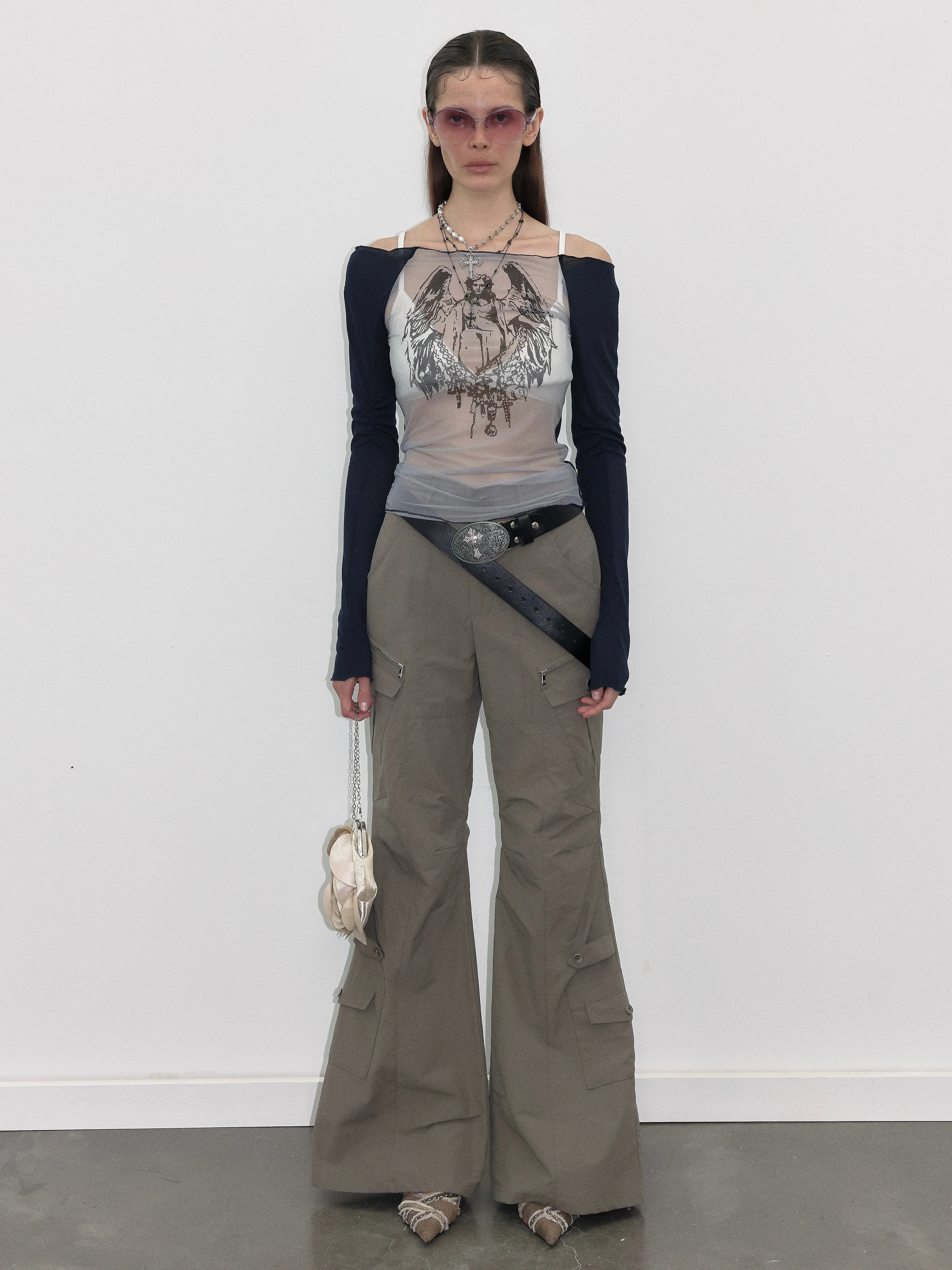Semi-sheer Long sleeve Blue - Image 2