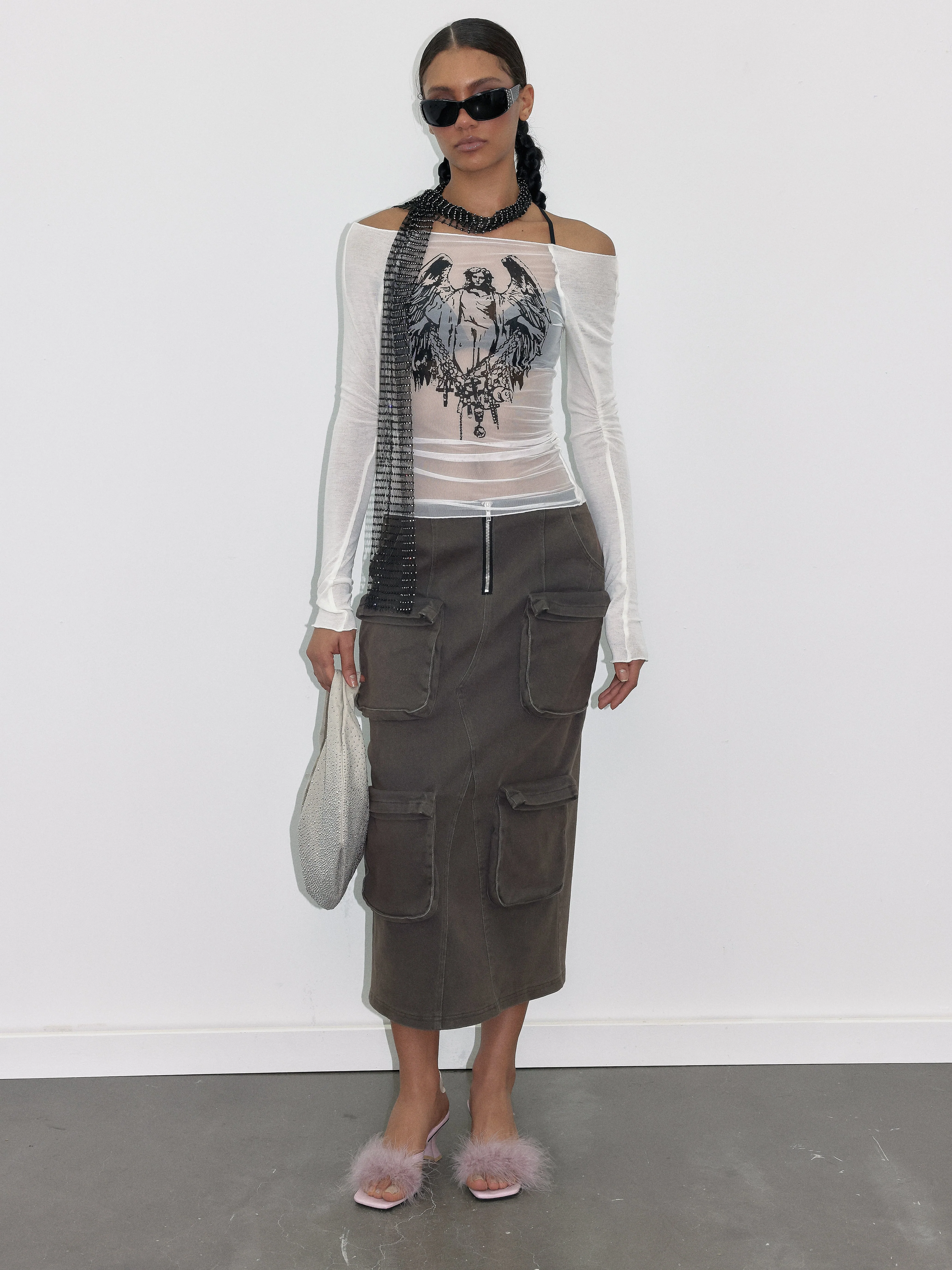 Semi-sheer Long sleeve white - Image 3